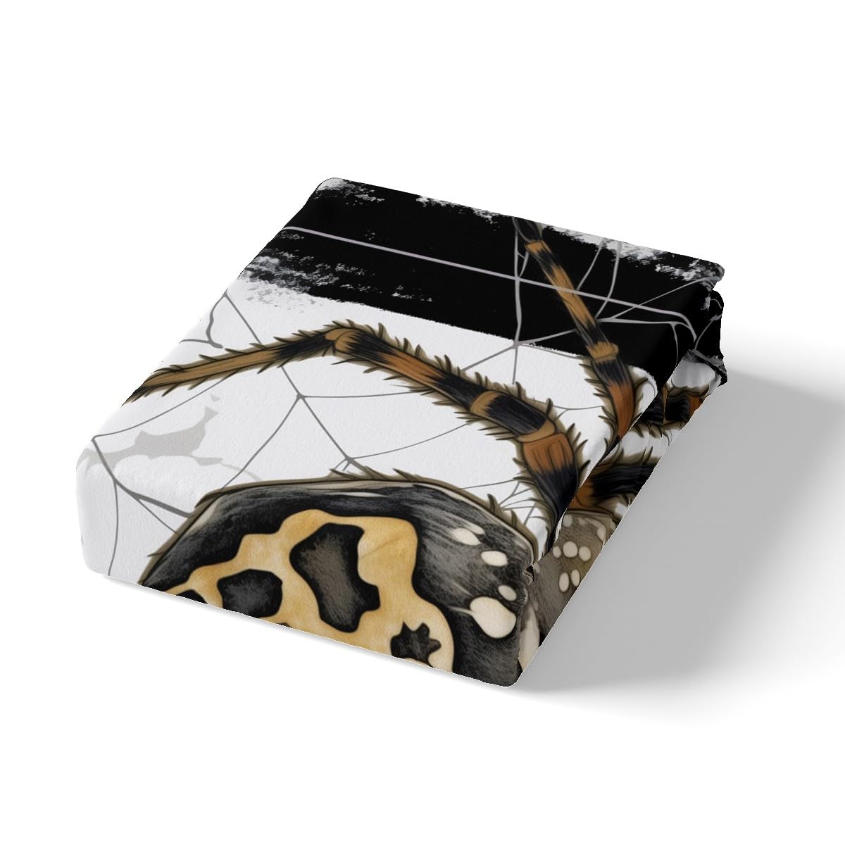 Feelyou Halloween Themed Bedding Set Queen Size Kids Spider Print Comforter Cover Set for Boys Girls Teens Animal Print Duvet Cover Spider Web Bedspread Cover（No Comforter