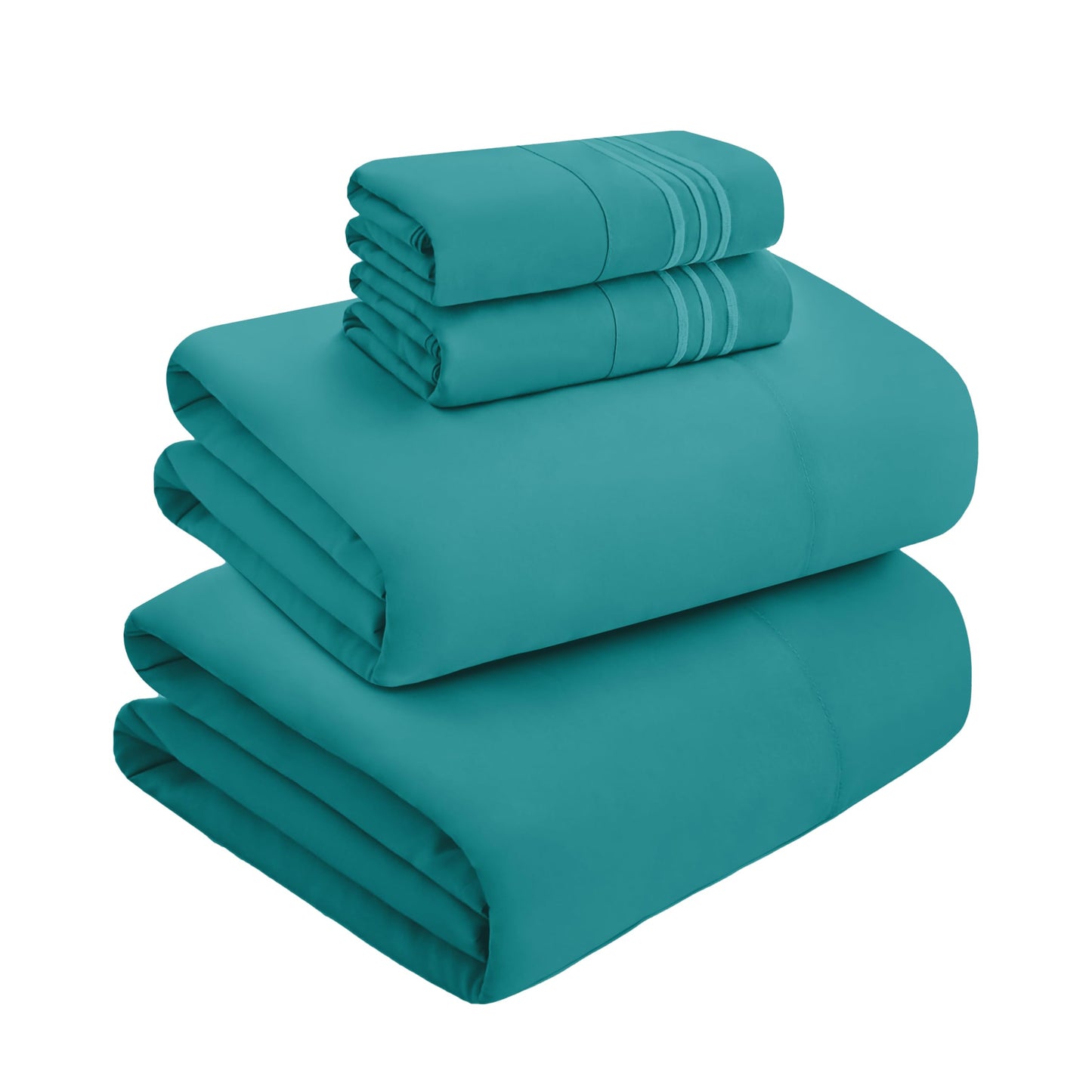 Mocassi Full Size 4-Piece Bed Sheet Set - 1800 Premium Hotel Quality Microfiber 18-24 Inches Extra Deep Pocket Fitted Sheet- Luxury Soft, Breathable, Wrinkle, and Fade Resistant, Teal