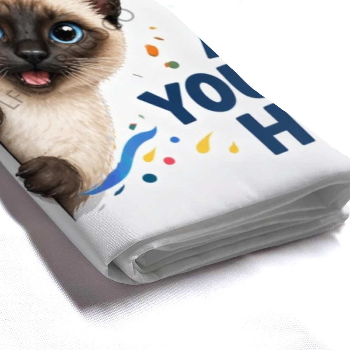 LFINKARTGOGO Funny Siamese Cat Shower Curtain 72x72 with 12 Hooks What are You Doing Here Waterproof Washable Polyester Bath Curtain for Home Hotel Decor
