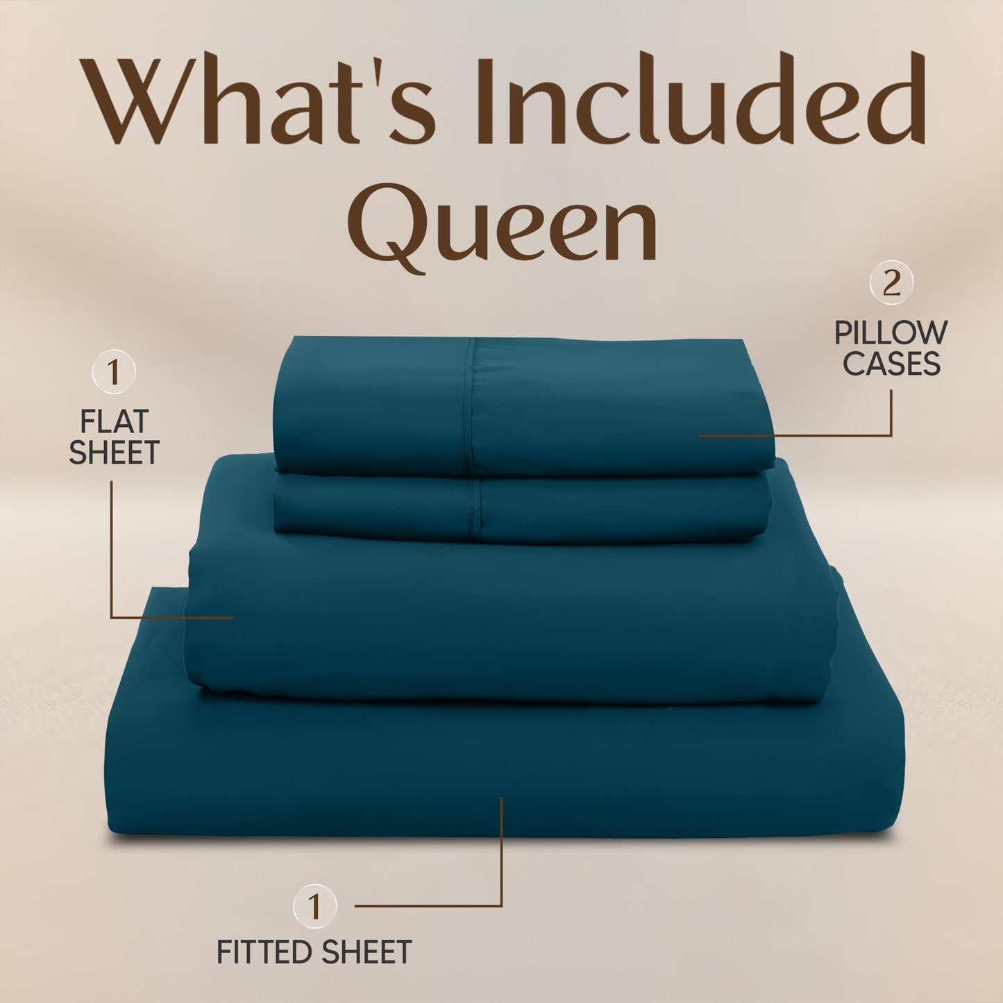 Utopia Bedding Queen Sheet Set – 4 Piece Bed Sheets for Queen Size Bed, Soft and Breathable Microfiber, Includes 1 Fitted Sheet, 1 Flat Sheet and 2 Pillowcases (Blue Heaven)