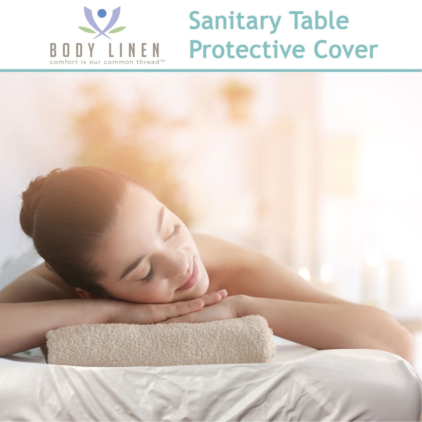 Body Linen Massage Table Cover - Reusable Barrier with Wipe Clean Surface. Waterproof PUL Material, Machine Washable. Protects Massage Table, Warmer and Pad