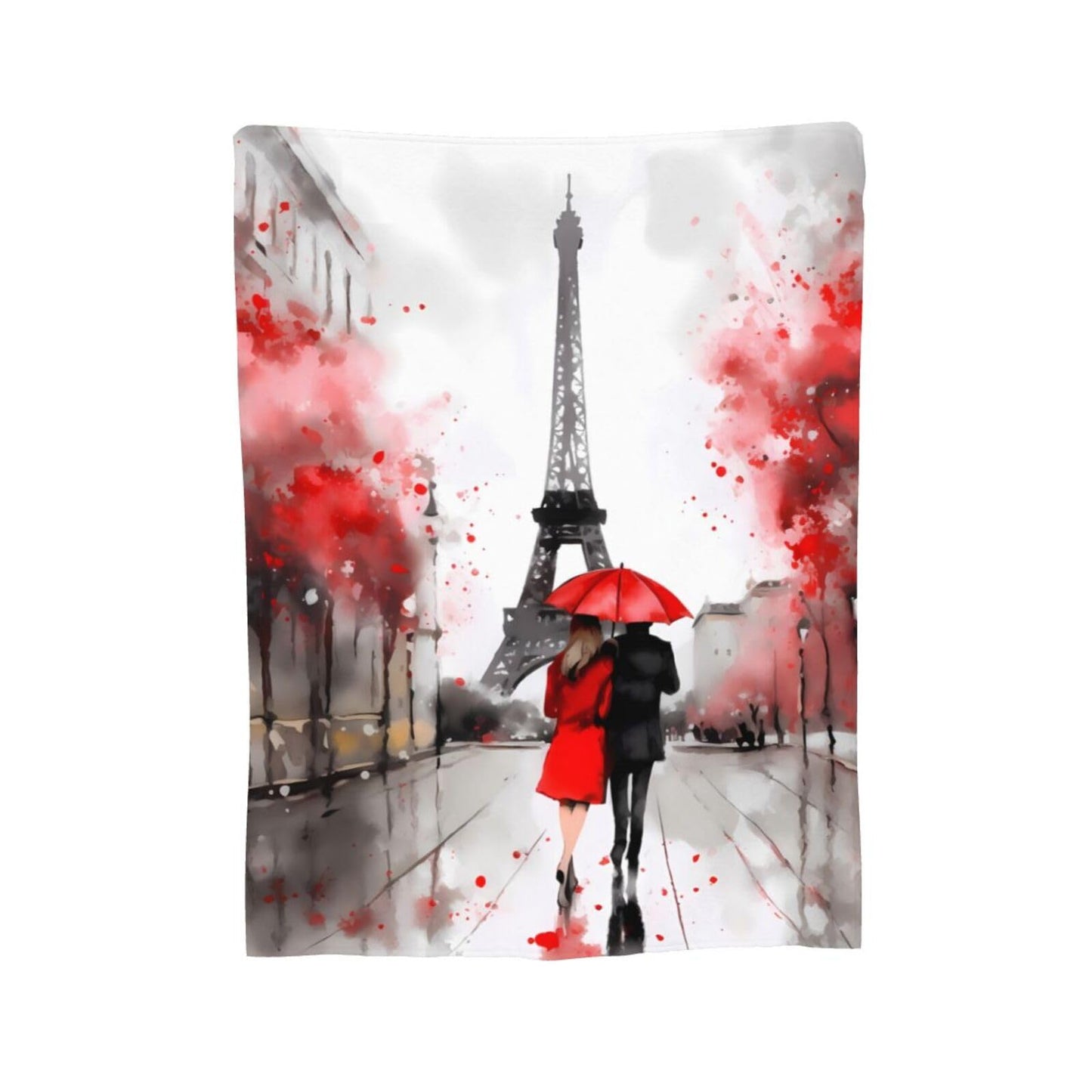Dewoofly Paris Eiffel Tower Ultra-Soft Flannel Throw Blankets, Romantic France Blanket for Bed Couch Sofa, All Seasons Home Camper Travel 60"x50"