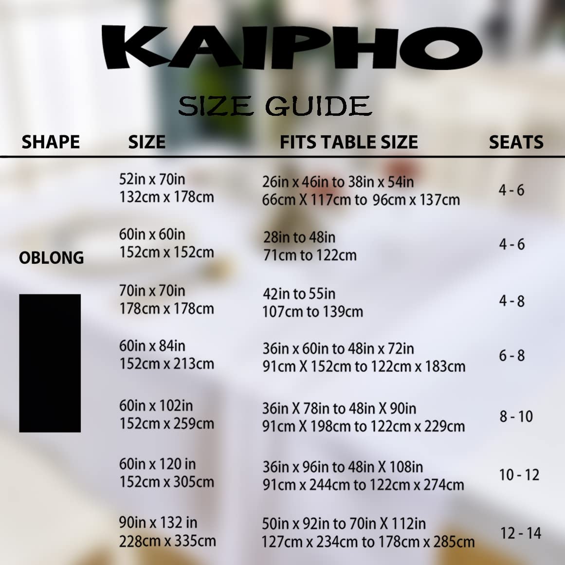KAIPHO White Rectangle Tablecloth Waterproof Stain Resistant Wrinkle Free Table Cloth 210GSM Polyester Wipeable Table Cover for Party, Banquet, Indoor and Outdoor - Rectangular/Oblong, 60 x 84 inch