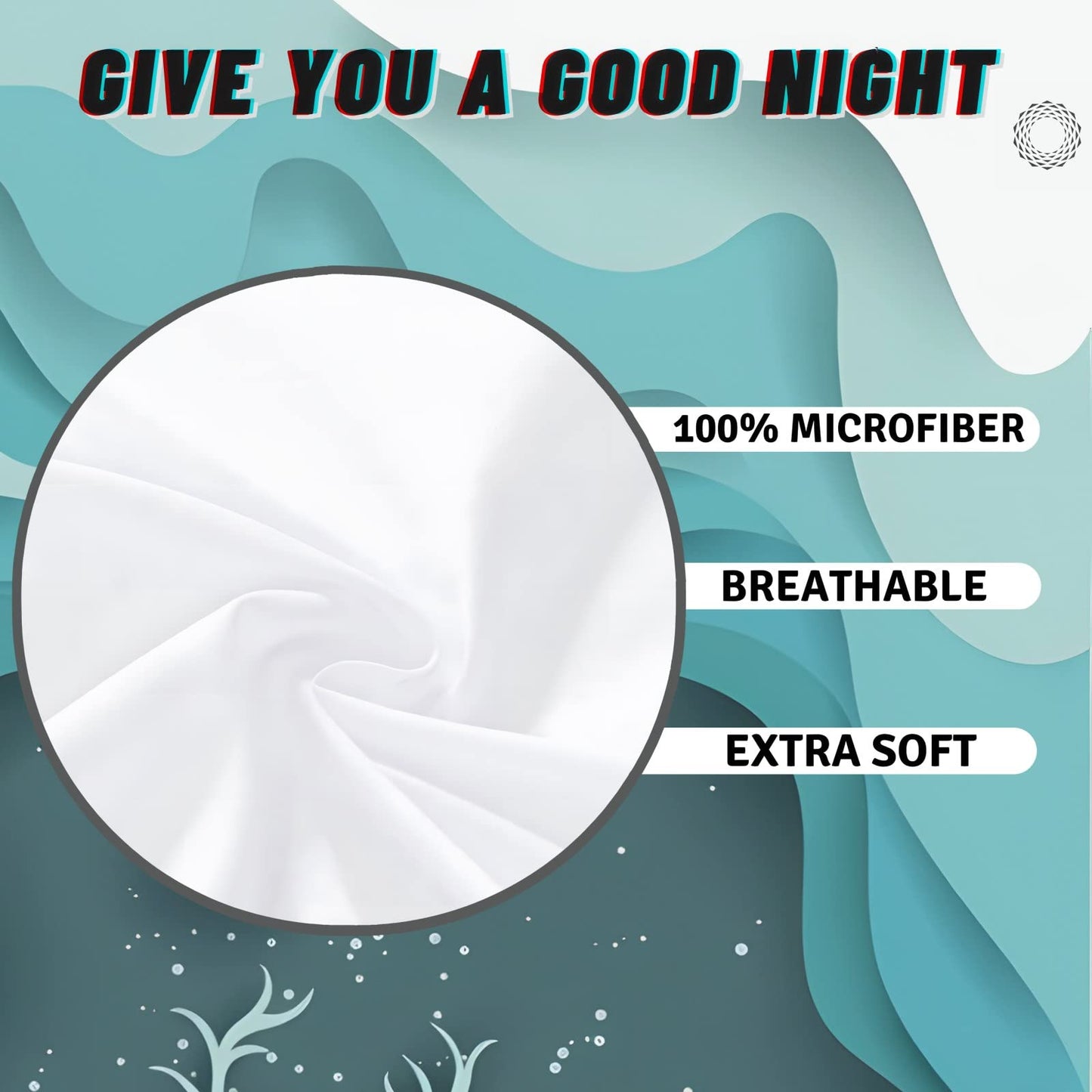 NOGAWA Abstract Sheets Full Size, Modern Art Bed Sheets, Patterned Bedding Sheets & Pillowcases 4 Piece Set - Soft Microfiber Deep Pocket Fitted Sheet & Flat Sheet & 2 Pillow Cases