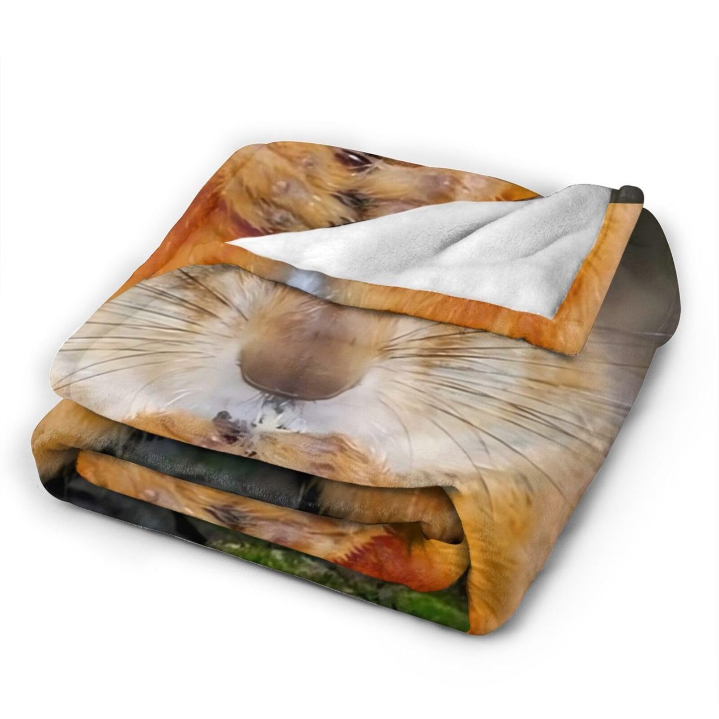 Funny Squirrel Flannel Throw Blanket Lightweight Soft Warm Bed Throws for Home Couch Room Sofa Office Travel Camping Dorm Decor Adults Kids Gifts 60x50 Inch