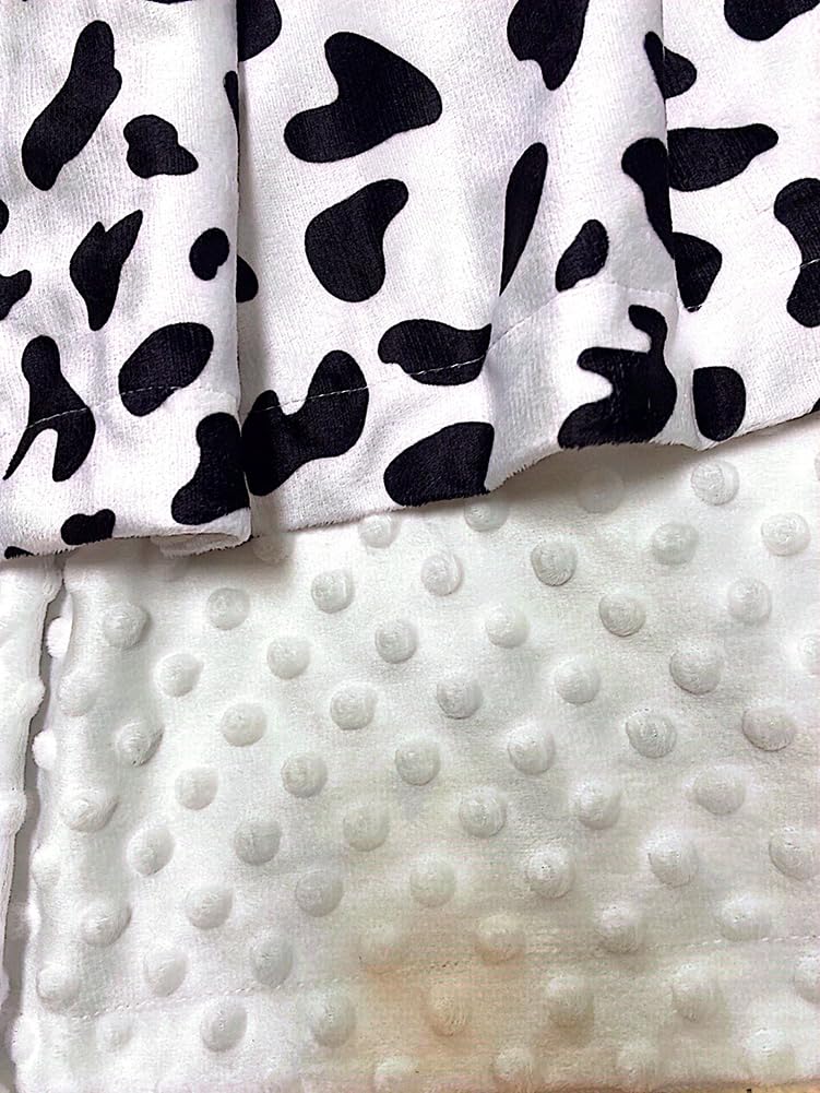 Baby Blanket for Boys Girls Super Soft Double Layer Minky with Dotted Backing Cute Cow Crib Receiving Blanket Bed Throws for Newborns Nursery Stroller Toddler 30 x 40 Inch (Black White Cow)