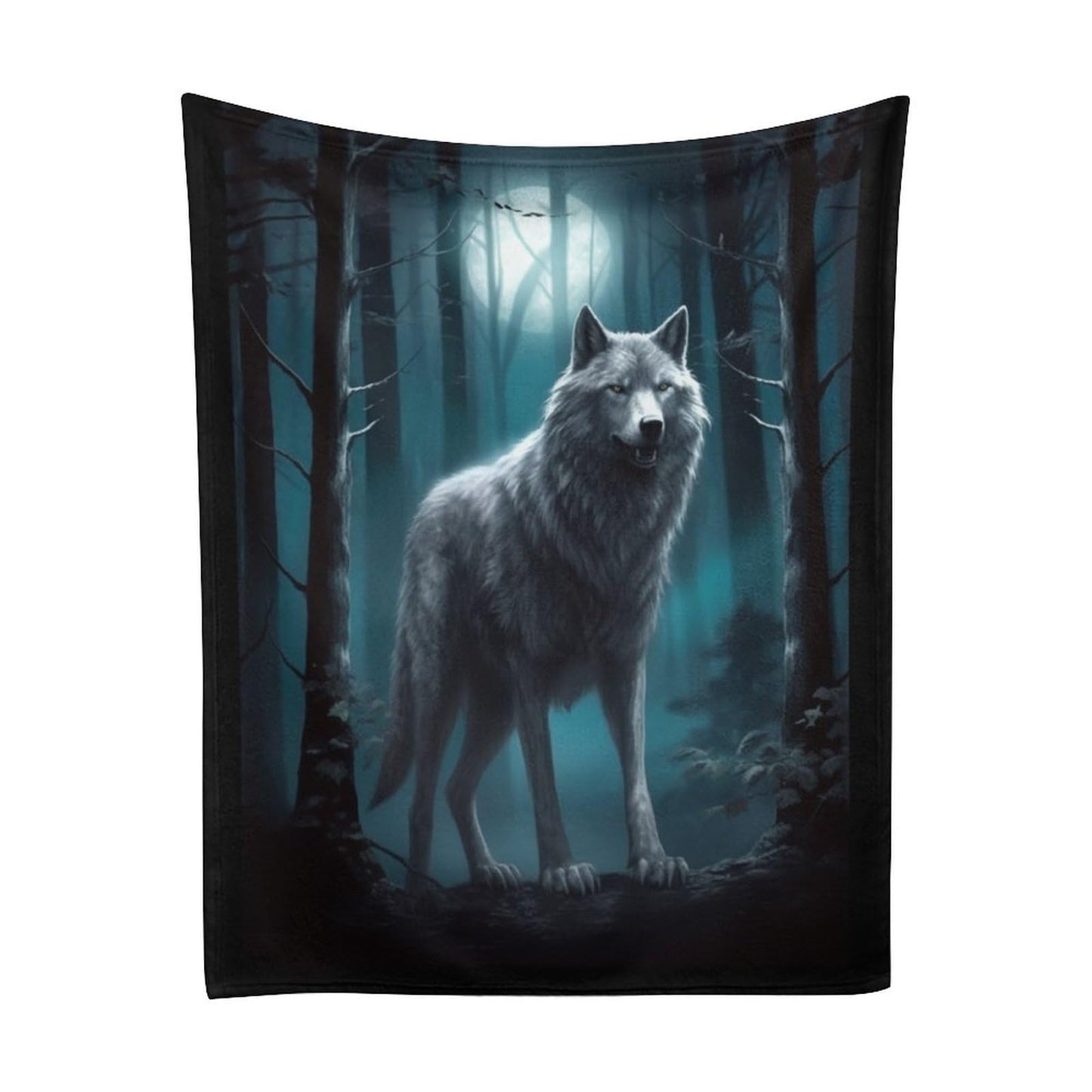 Joyidec Wolf Tree Dark Night Super Soft Winter Comfy Throw Blanket Flannel Fleece Lightweight Blanket for Couch Car Bed 50x60 in
