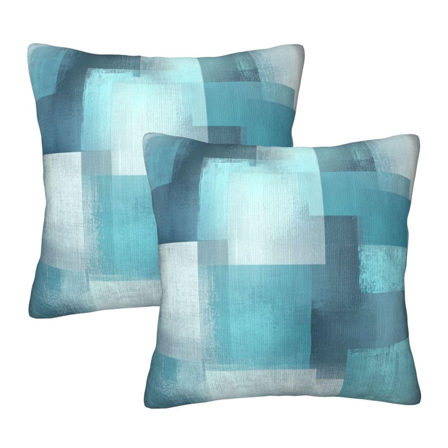 Droerfes Turquoise Grey Teal Throw Pillow Covers Set of 2 Couch Pillow Case Decoration Cushion Covers for Sofa Home Living Room Bedroom Outdoor 18X18 Inch