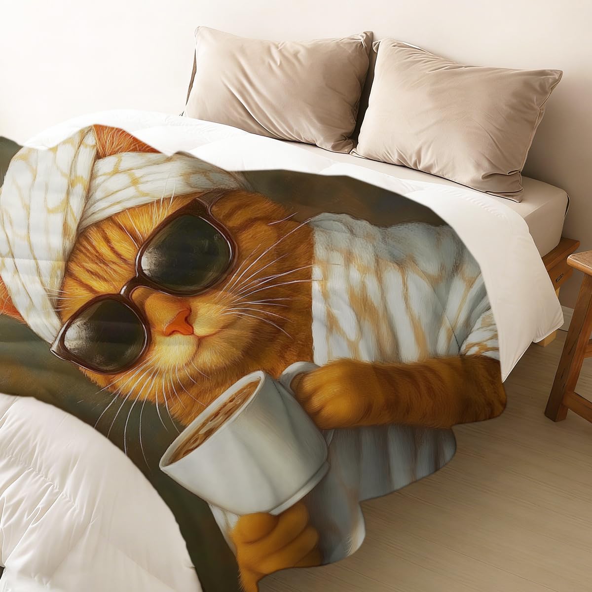 HUNXIAOJ Cat Blanket Throw Flannel Soft Cozy Cute Cat Decor Pet Blanket for Couch Bed Sofa Gift for Women Girls Kids 49"x59"