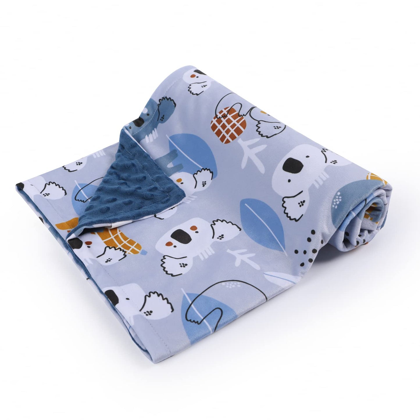 Donsonny Baby Blanket for Boys Girls Soft Minky with Double Layer Dotted Backing, Koala Printed 30 x 40 Inch Receiving Blanket
