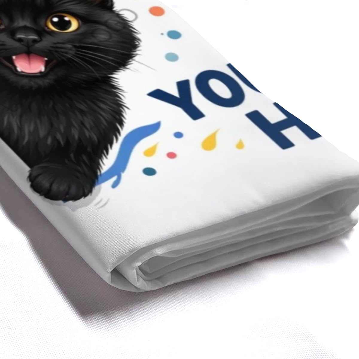 LFINKARTGOGO Funny Black Cat Shower Curtain 72x72 with 12 Hooks What are You Doing Here Waterproof Washable Polyester Bath Curtain for Home Hotel Decor