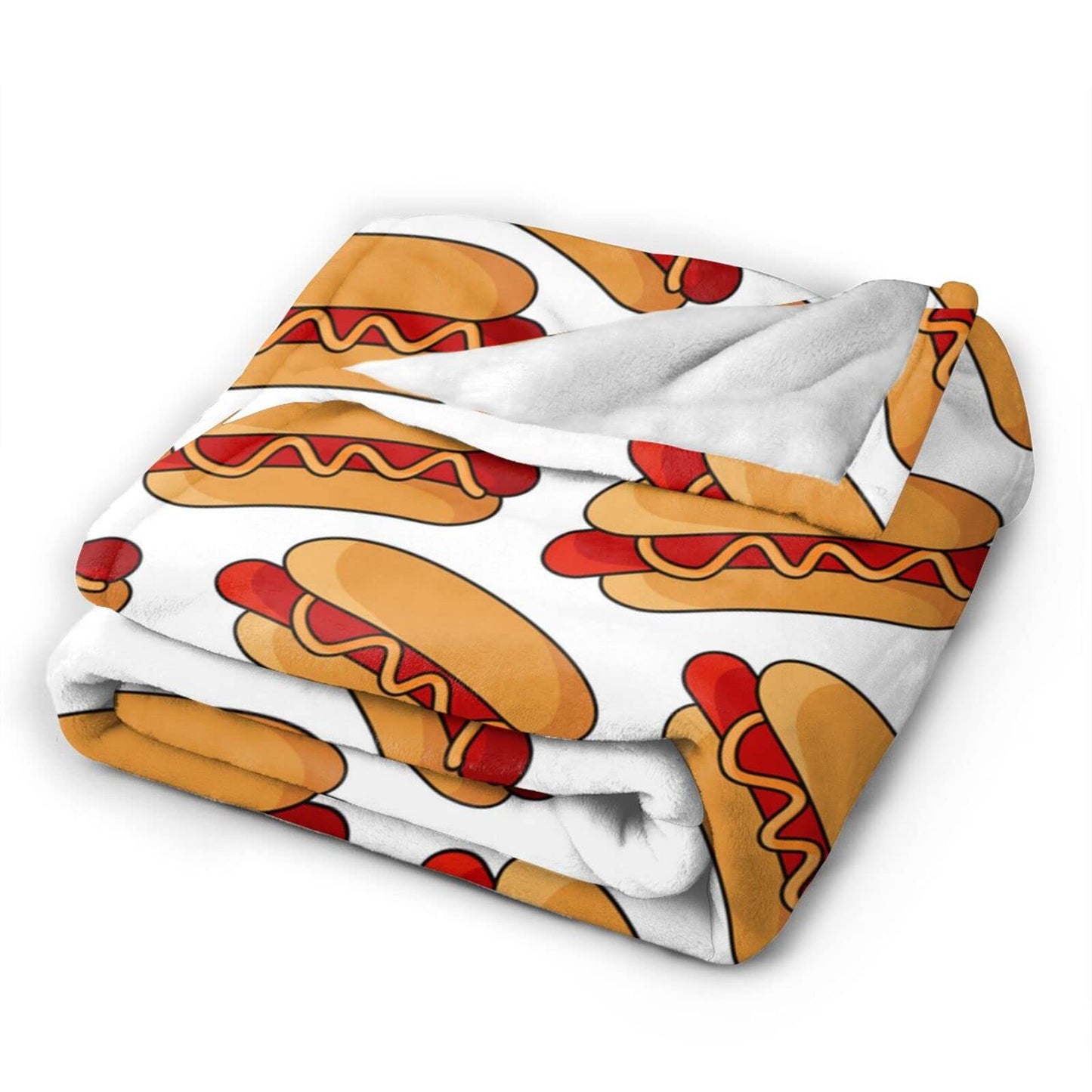 Hot Dog Food Throw Blanket Super Soft Warm Bed Blankets for Couch Bedroom Sofa Office Car, All Season Cozy Flannel Plush Blanket for Girls Boys Adults, 50"X40"