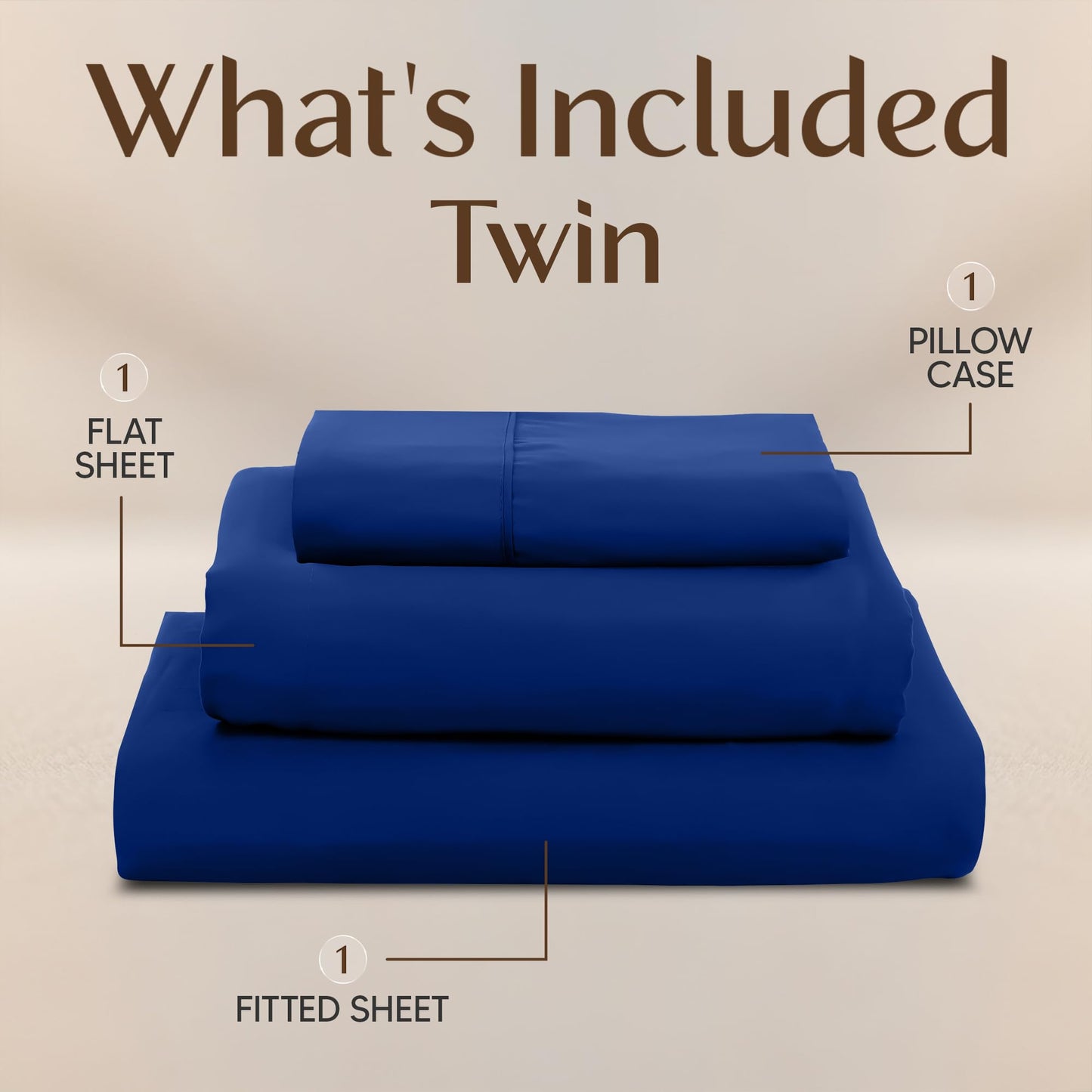Utopia Bedding Twin Sheet Set – 3 Piece Bed Sheets for Twin Size Bed, Soft and Breathable Microfiber, Includes 1 Fitted Sheet, 1 Flat Sheet and 1 Pillowcase – Oeko Tex (Royal Blue)