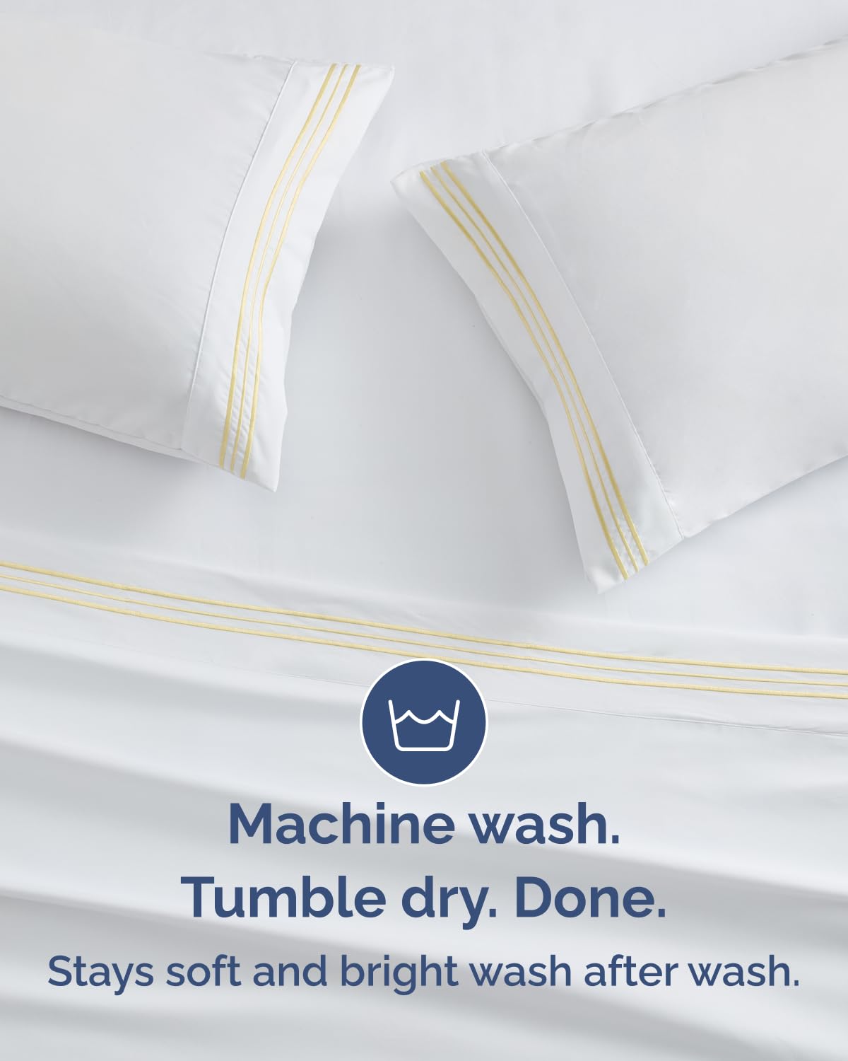 Extra Thick Heavyweight Queen Size 4 Piece Bed Sheet Set - Embroidery Bed Sheets - Soft & Wrinkle Free - Super Luxury Queen Bed Set - Premium Hotel Quality Bedding with Deep Pockets - Butter Yellow