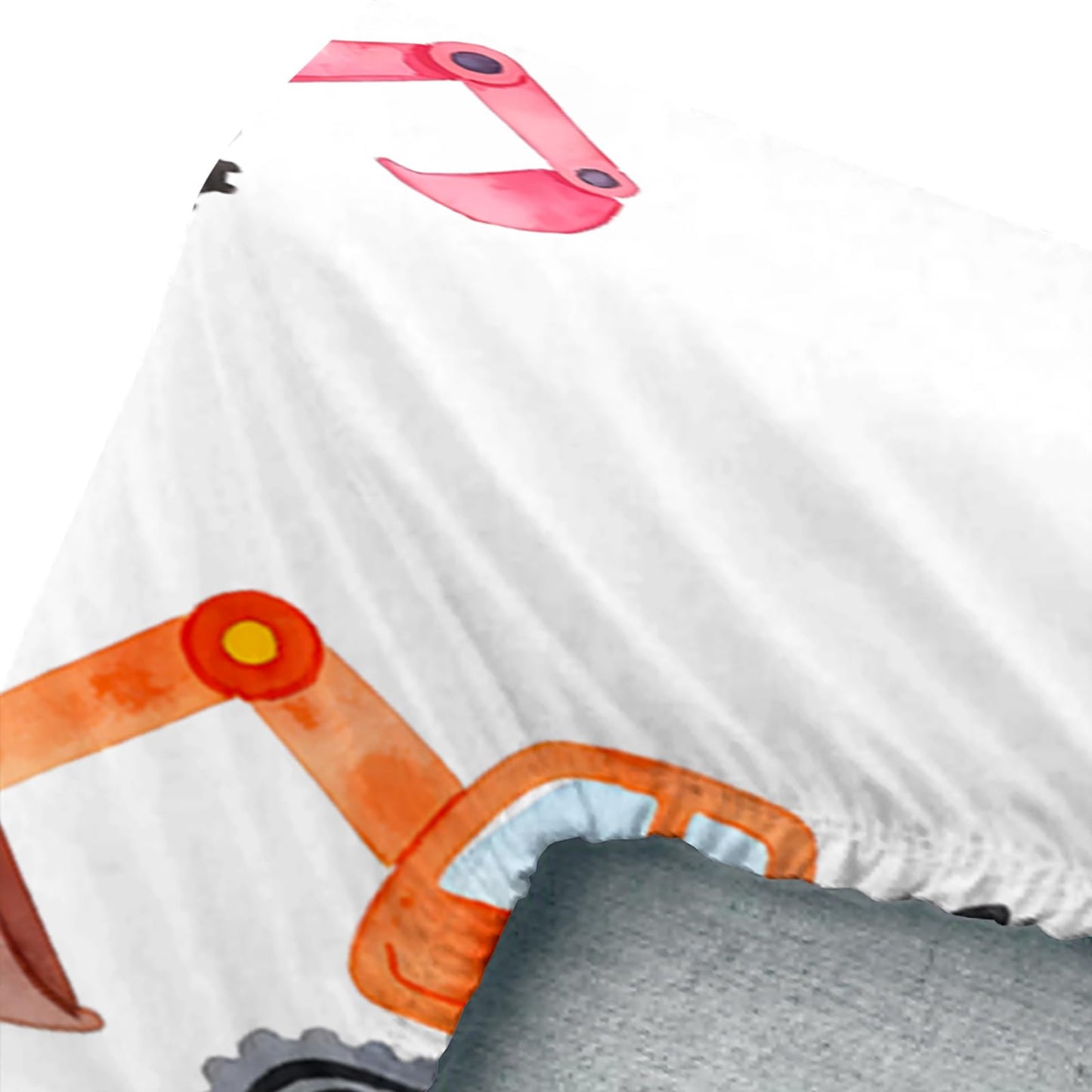 AILONEN Watercolor Construction Truck Twin Fitted Sheet Set 3 Piece,Excavator Digger Bedding with 2 Pillowcases,Boys Nursery Vehicle Linens,16 Inch Deep Pocket Microfiber