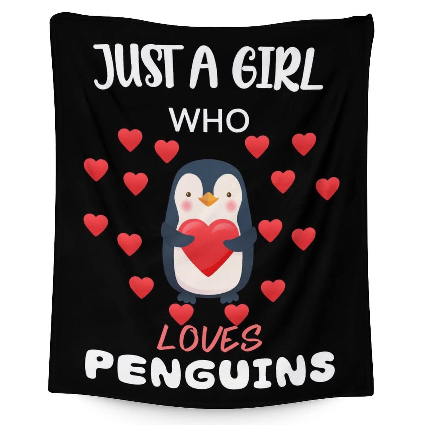 Penguin Blanket Gifts - 60"x80" Cute Throw Blanket for Adults, Kids - Black Soft Plush Blankets for Bed, Couch & Living Room