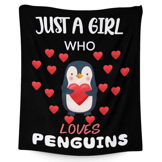 Penguin Blanket Gifts - 60"x80" Cute Throw Blanket for Adults, Kids - Black Soft Plush Blankets for Bed, Couch & Living Room