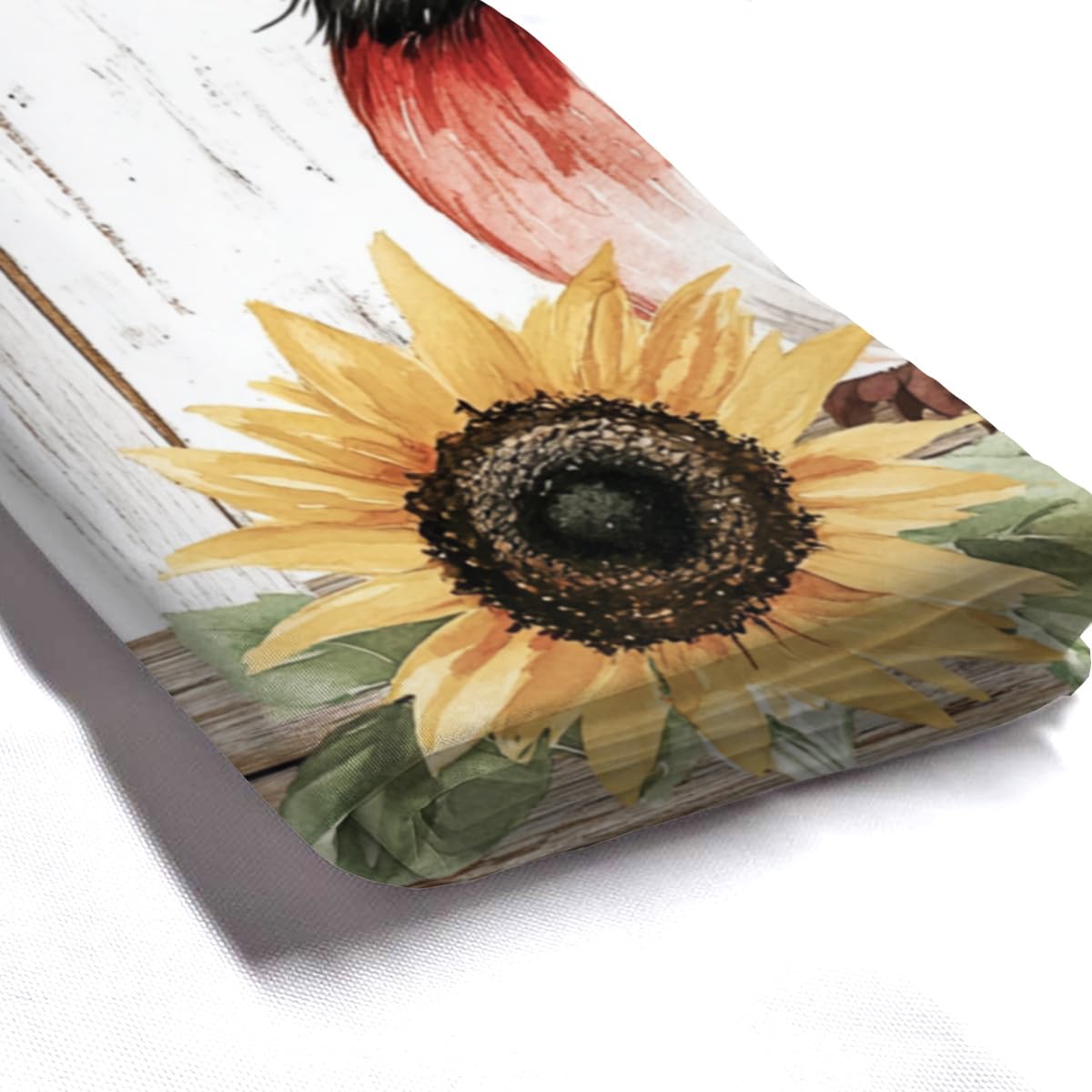 KEEPAEON Summer Sunflower Red Cardinal Shower Curtain for Bathroom Floal Farmhouse Country Shower Curtain Flowers for Bathtub Decor with 12 Hooks 72"x72"