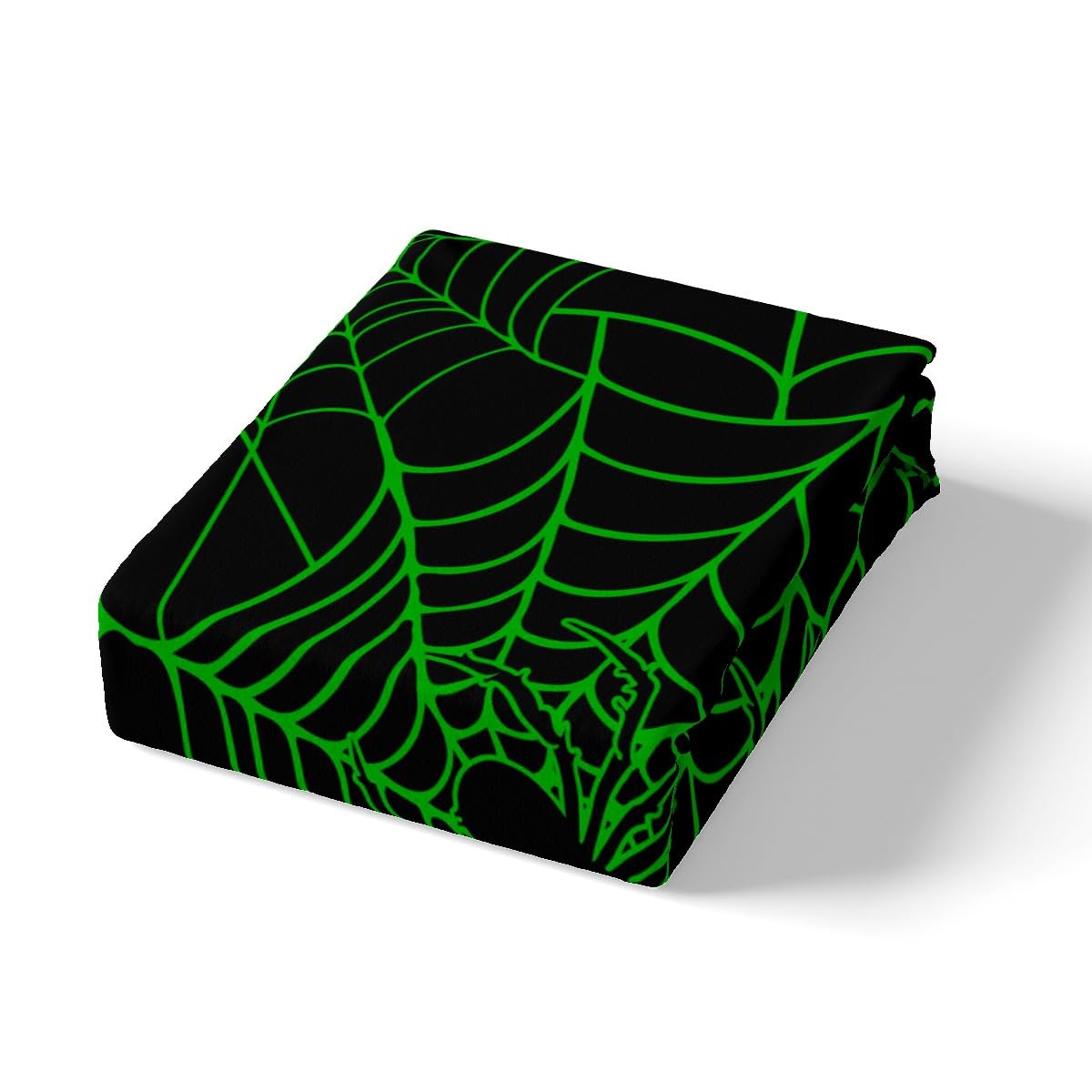 Feelyou Bat Halloween Sheets Set Cute Green Halloween Themed Twin Size Bedding Set Decoration for Kids Boys Girls Spider Web Fitted Sheet Cute Bed Sheet Set Collection