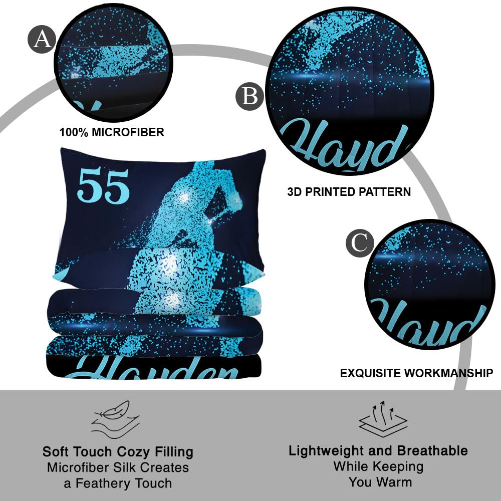 WAZARO Custom Amazing Ice Hockey Comforter Set, Personalized Hockey Bedding Twin Full Queen King, Hockey Decorations for Boys Room Bedspreads Sport Home Decor (Love Hockey)