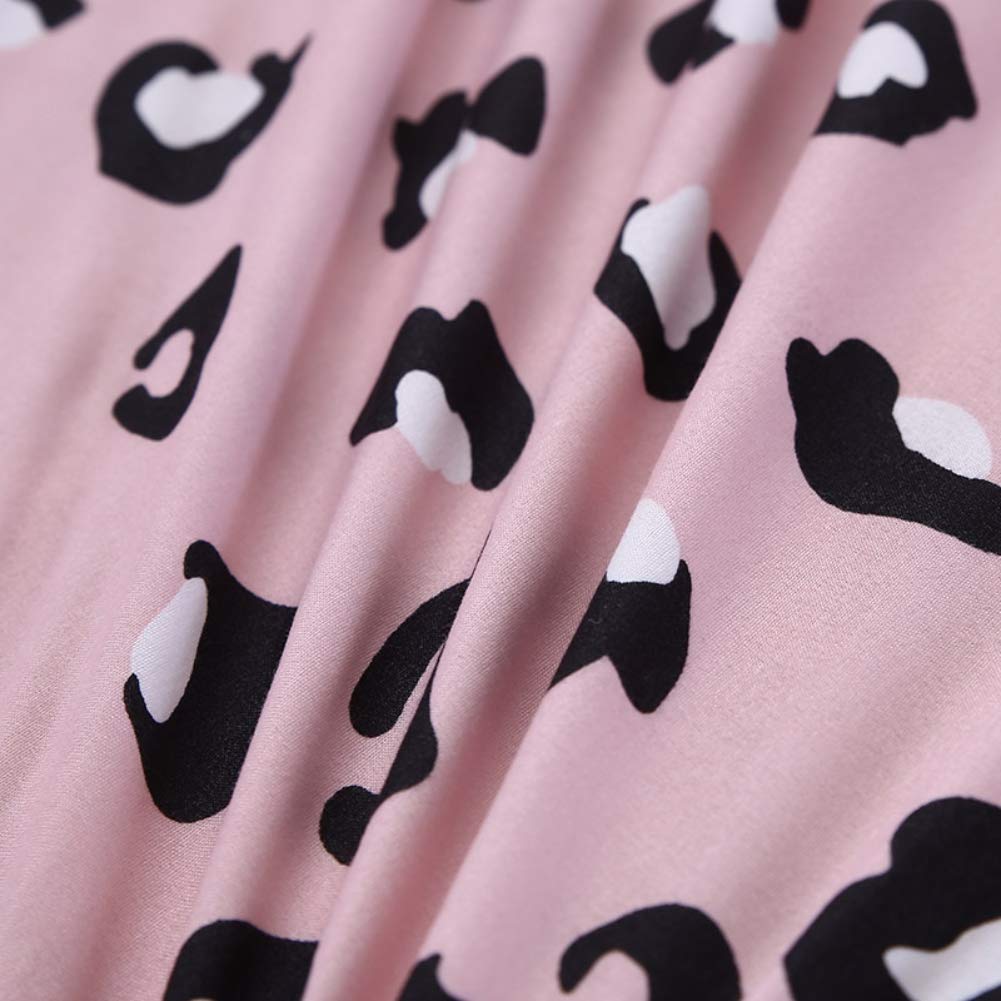 Girls Leopard Print Bedding Set Teens Luxury Pink Black Cheetah Print Bed Sheet Set Twin Size for Kids Children Women Bedroom Decor Fitted Sheet Chic Wild Animal Bed Cover with 1 Pillow Case