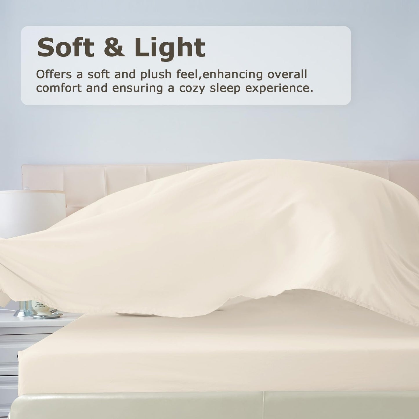 Homilay Queen Size Bed Sheet Set - 4 Piece Soft Microfiber Sheets with Deep Pockets, Cooling Technology, and Wrinkle-Free Pillowcase. Hotel-Quality, Durable Bedding, Cream