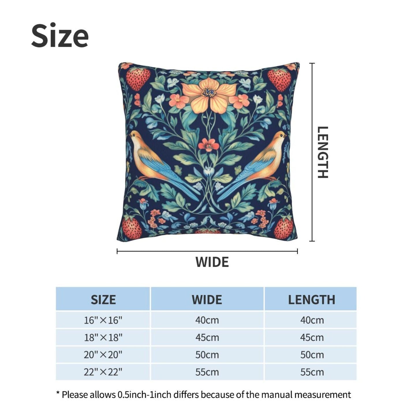 Droerfes Chinoiserie Blue Bird Throw Pillow Covers Set of 2 Couch Pillow Case Decoration Cushion Covers for Sofa Home Living Room Bedroom Outdoor 18X18 Inch