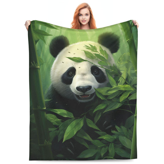 amepay Cute Giant Panda Bamboo Blanket Gifts for Panda Lovers Adults Kids Bear Flannel Throw Blankets Soft Fuzzy Lightweight for Home Decor Couch Bed Sofa 60x50 Inches