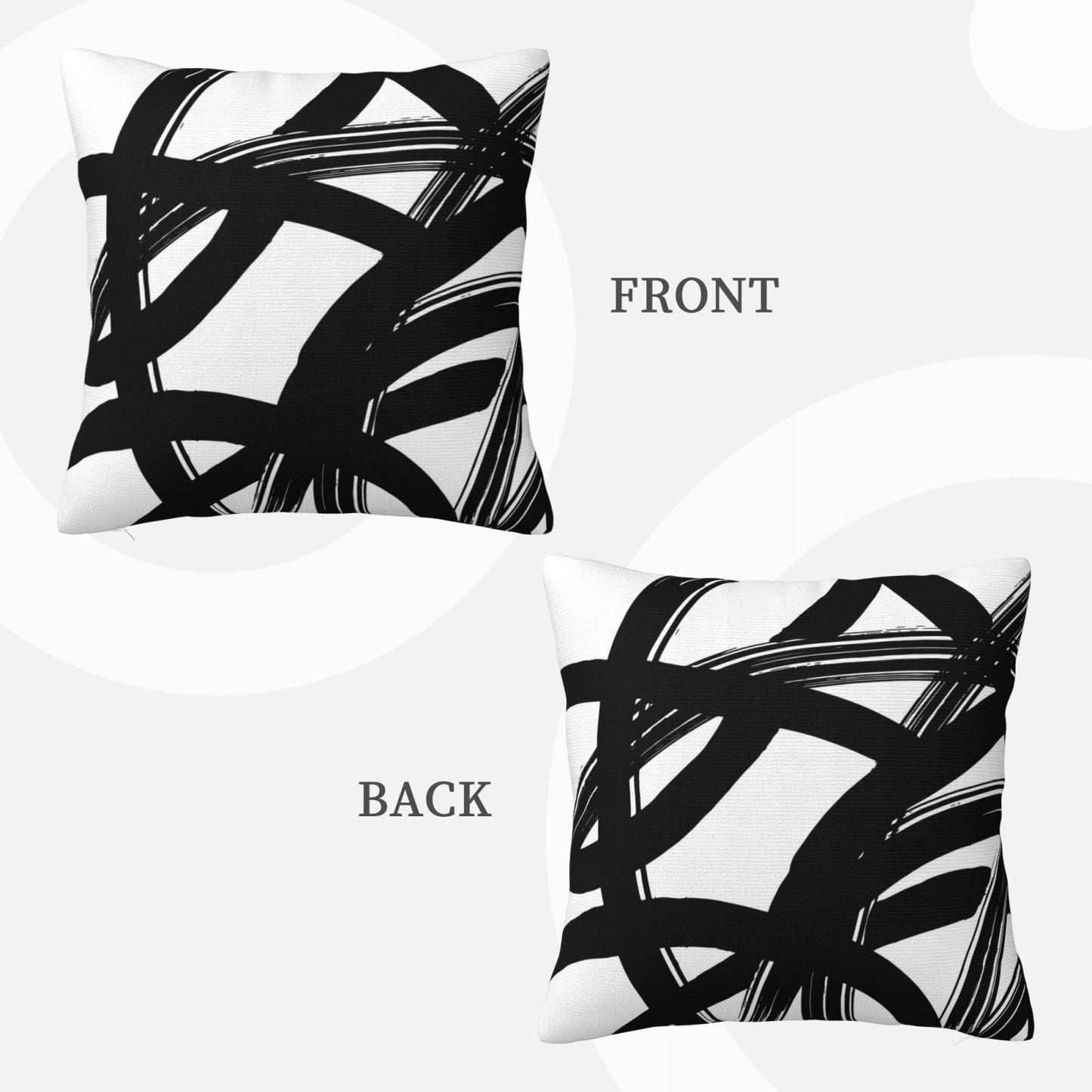 Lcokin Black and White Striped Throw Pillow Covers 18x18 in Set of 2, Decorative Abstract Art Boho Line Outdoor Pillow Case Square Cushion Covers for Farmhouse Sofa Bed Couch Living Room