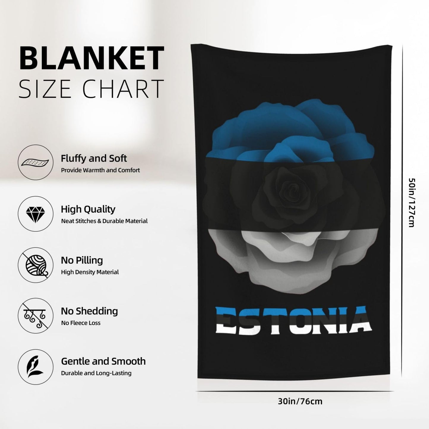 Estonia Flag Throw Blanket Lightweight Flannel Fleece Blankets Warm and Cozy Throws for Winter Bedding and Couch 30x50 Inches Thick-6