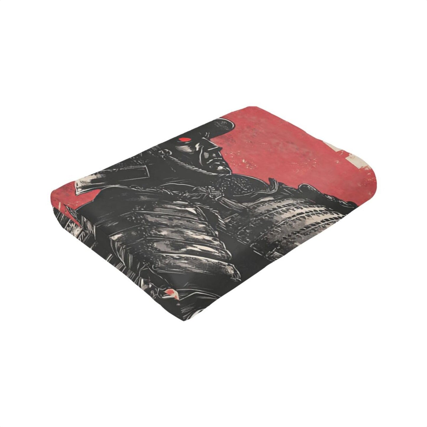 Japanese Samurai Throw Blanket Asian Warrior Flannel Blankets Japan Bushido Fuzzy Plush Super Soft Cozy Warm Decor Gifts for Boys Girls Kids Adults Men Women 40" x 50"