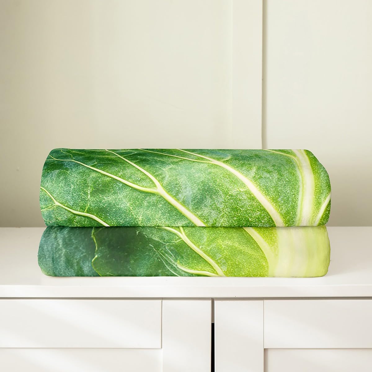 Erosebridal Vegetable Blanket for Adult,Green Lettuce Throw Blanket 40x50 Inch,Cabbage Fleece Blanket,3D Food Themed Flannel Blanket for Home Room Decor