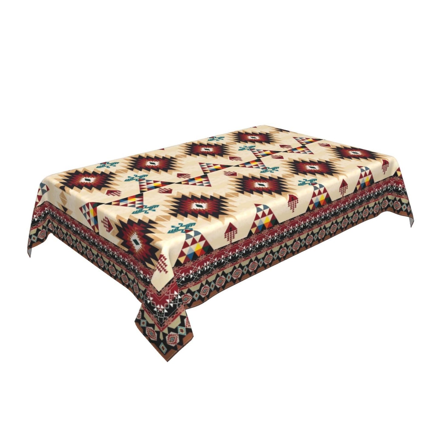 Southwestern Geometric Rectangle Tablecloth 54" x 72", Vibrant Tribal Polyester Waterproof Table Cover, Boho Ethnic Southwest for Dining Room Kitchen Party Indoor Outdoor, Gifts for Rustic Decor Lover