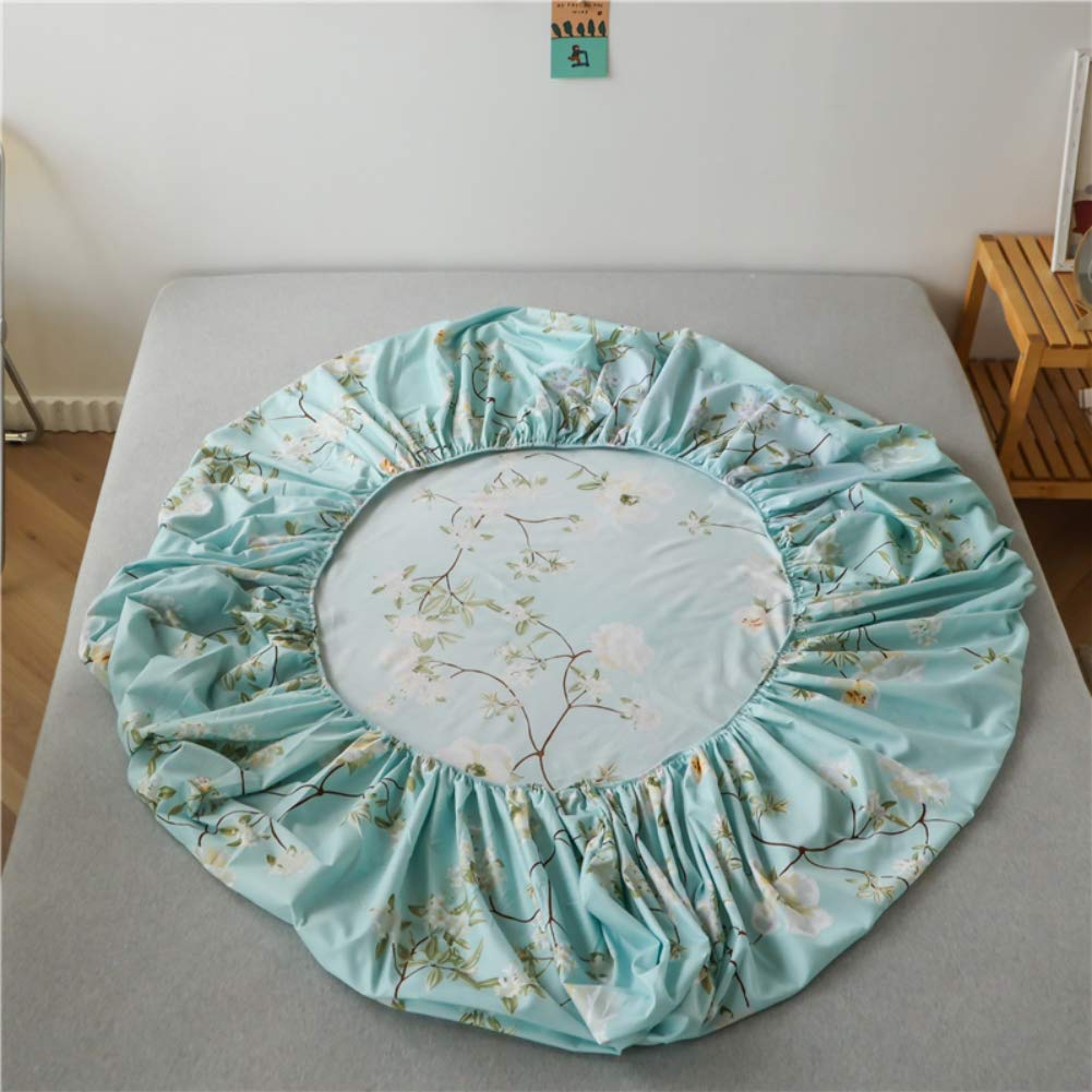 Feelyou Kids Floral Fitted Sheet Girls Cute Chic Flowers Bedding Set Twin Size for Teens Women Bedroom Decor Bright Blue White Botanical Plants Bed Sheet Set Garden Theme Bed Cover with 1 Pillow Case