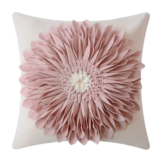 OiseauVoler Decorative Throw Pillow Covers Handmade 3D Flower Cushion Cover Cases Accent Pillowslip Square Gift Home Sofa Car Bed Room Decor 18 x 18 Inch Rose Gold
