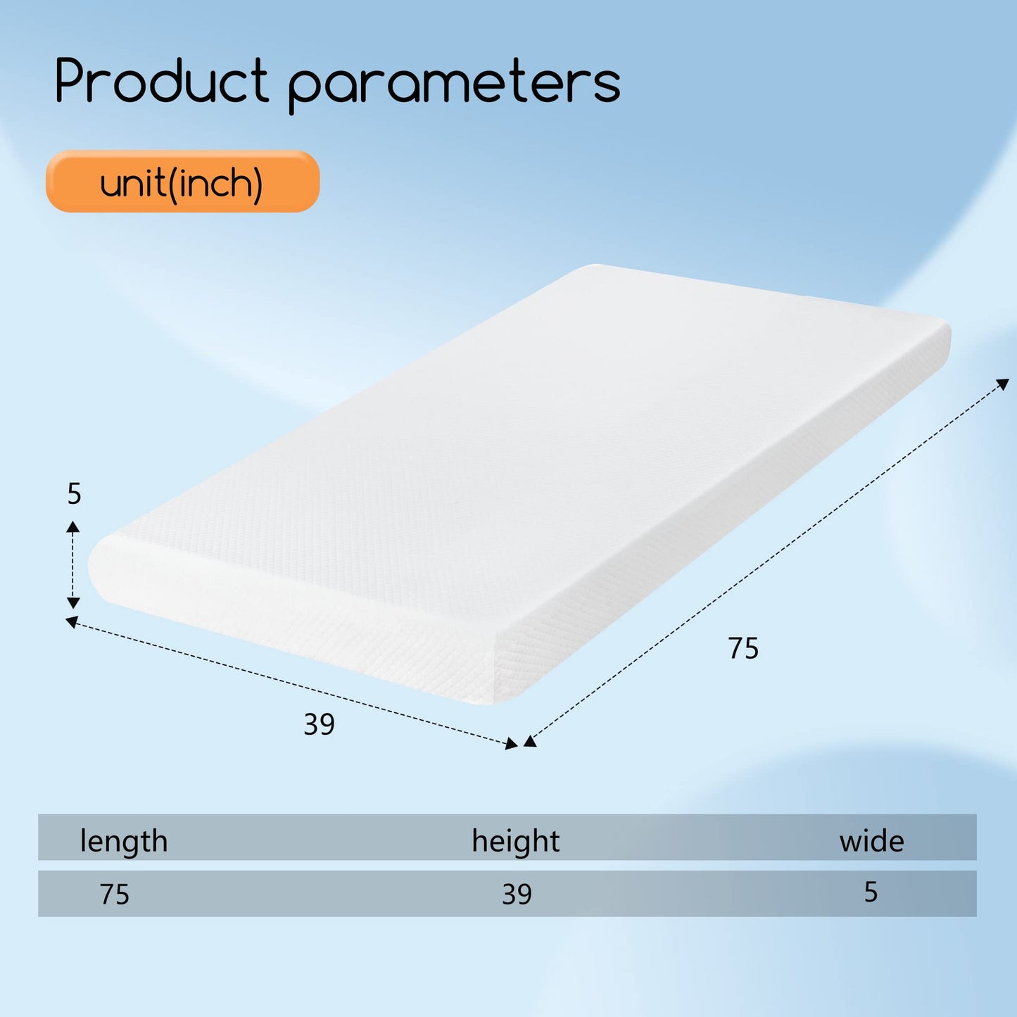 BestMassage | 5 Inch Twin Mattress | Gel Memory Foam | Medium Firm Feel | White | Bed in a Box, CertiPUR-US Certified | Pressure Relief, Cooling Ventilated Foam | Breathable Knit Cover