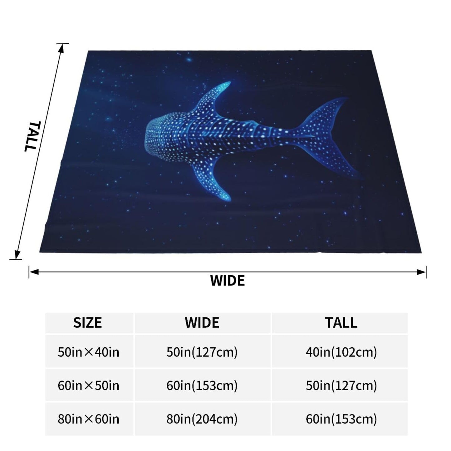 Whale Shark Blanket, Gifts for Women, Blue Whale Shark Ocean Soft Lightweight Throw Blankets for Kids Girls, Travel Bed Living Room Decor, 50x60in