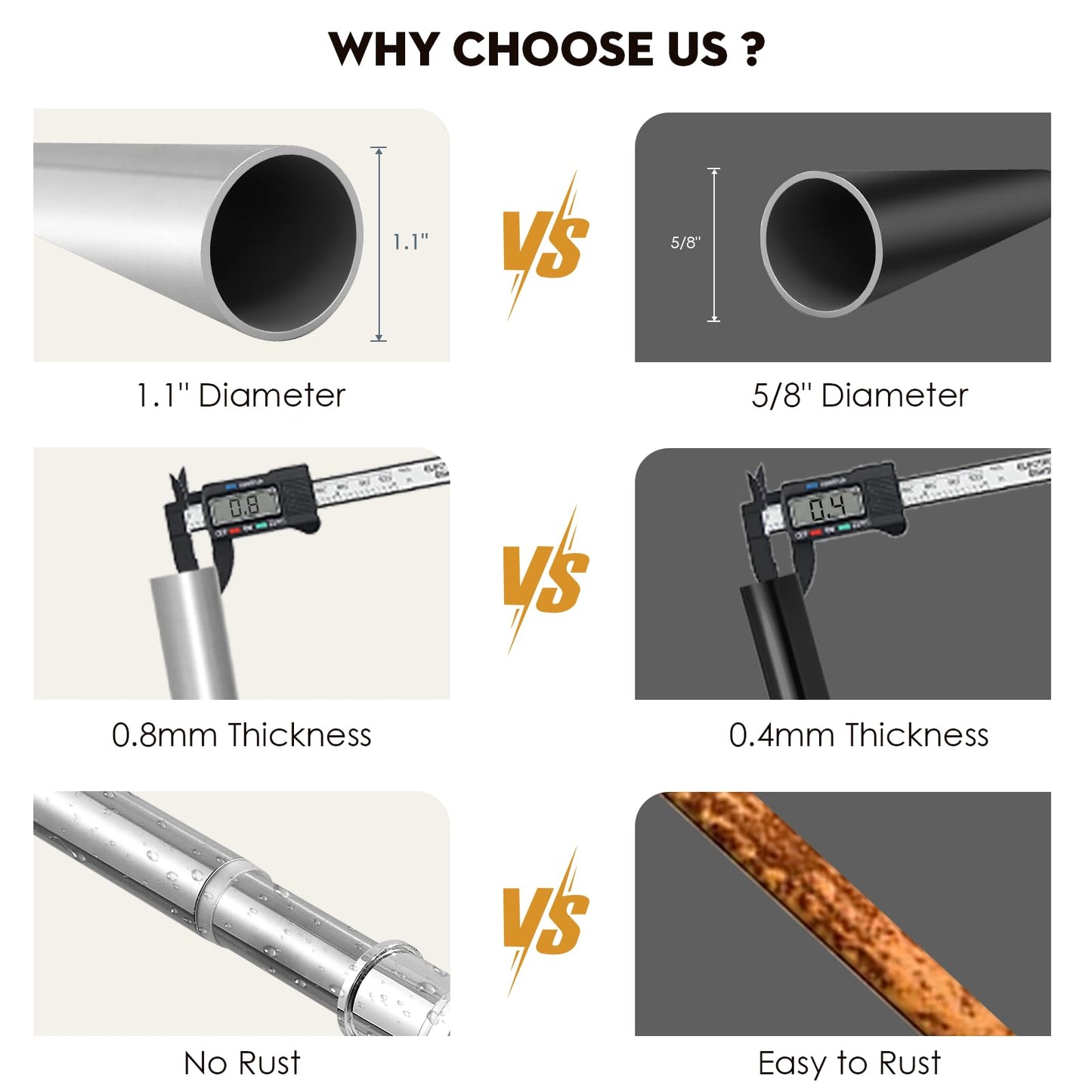 Silver Long Curtain Rod Tension Shower Curtain Rods 30 to 120 inch Adjustable Heavy Duty Rods for Bathroom Windows Outdoor Spliced Telescopic Design No Drill No Slip Stainless Steel