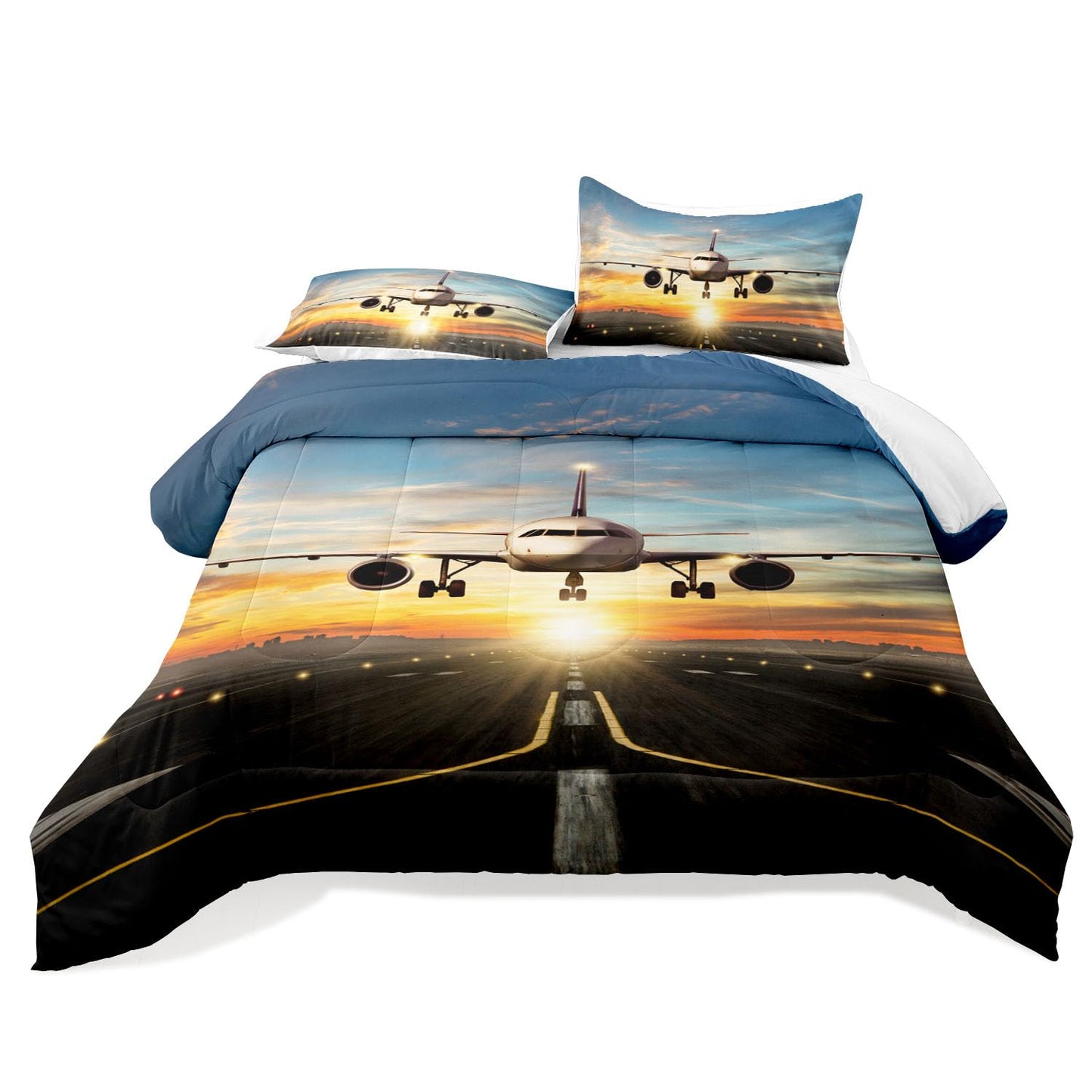 Raphus cucullatus Airplane Comforter Set - Twin Airplane Bedding Sets for Boys, Outer Space Twin Bedding Sets