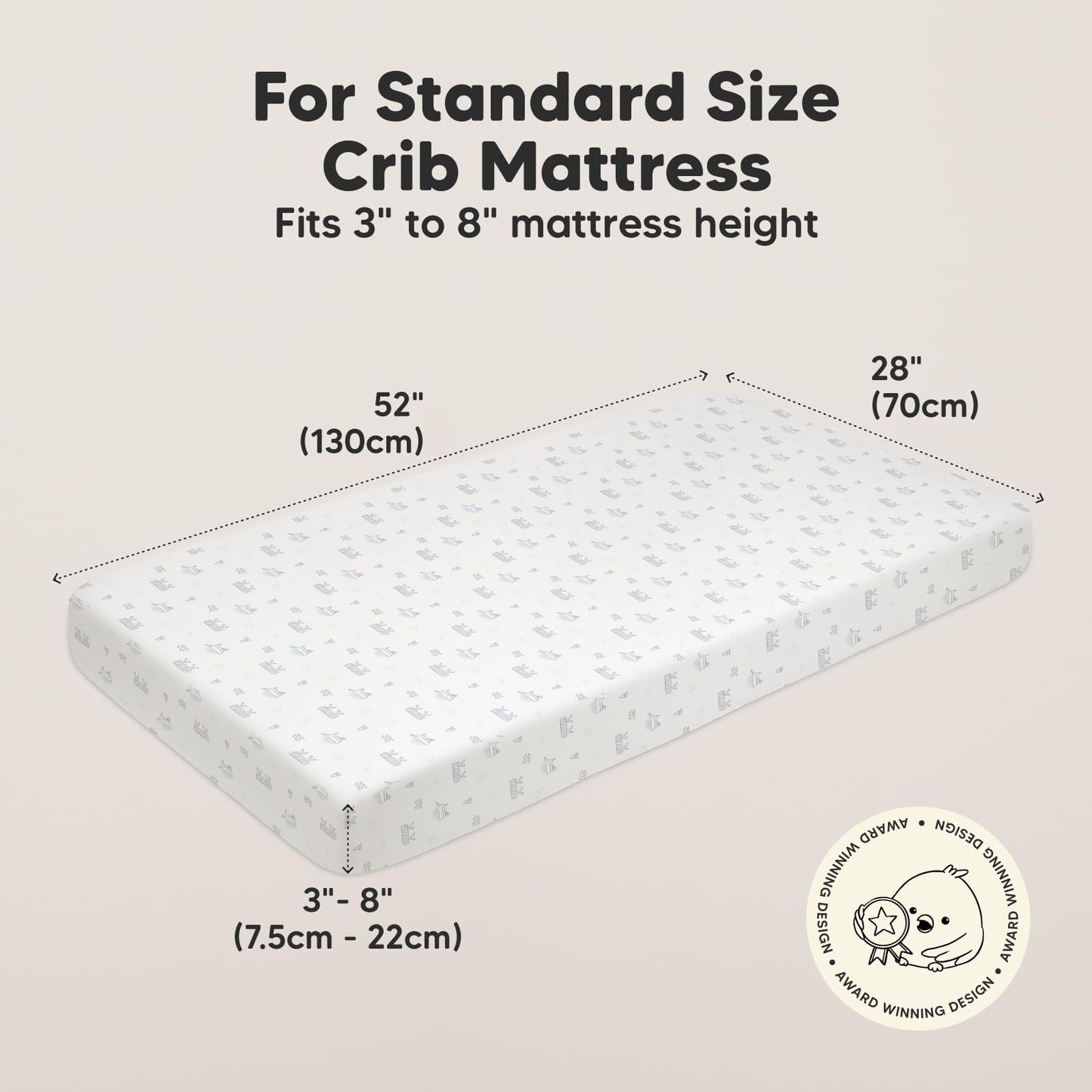 KeaBabies 2-Pack Organic Cotton Crib Sheets for Boys, Girls - 52x28 Fitted Crib Mattress Sheet Neutral, Breathable Cover for Baby Bed Set, Toddler Mattress, Soft & Cute Prints (Excavation)