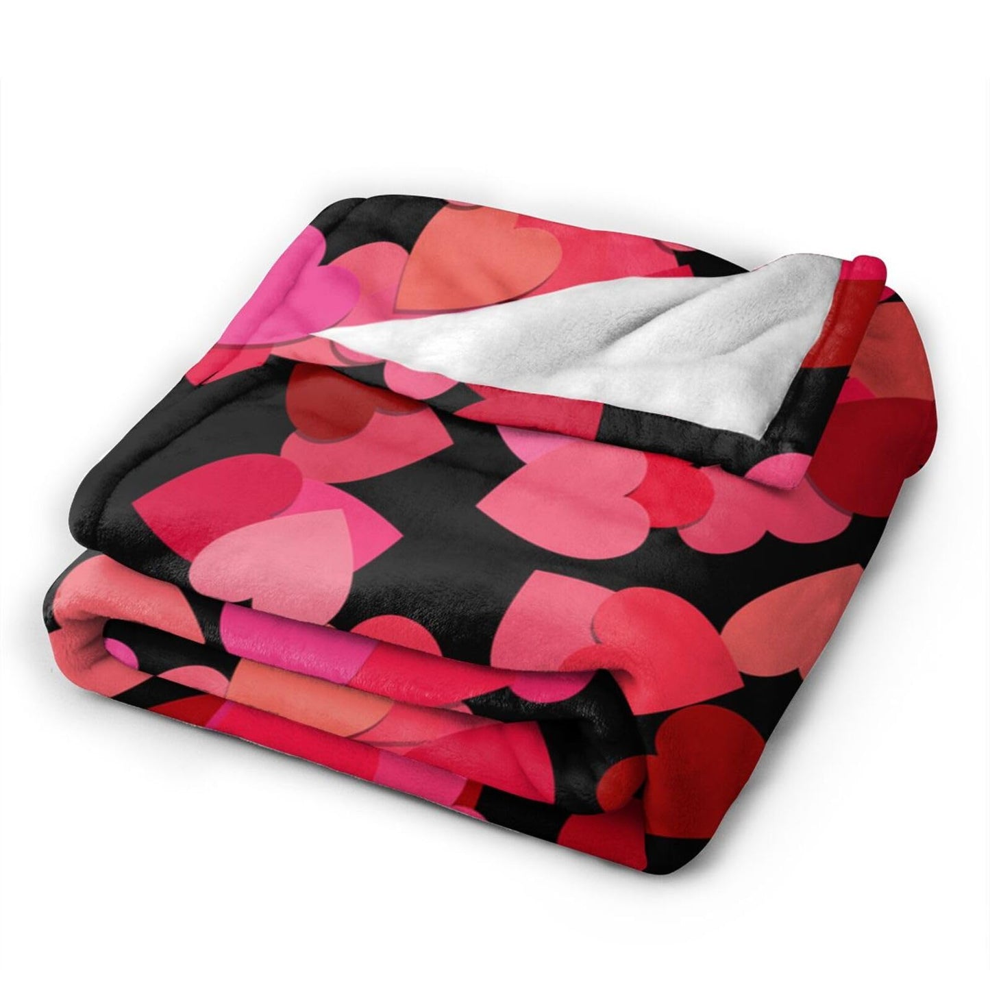 Gbuzozie Red Love Hearts Fleece Blanket Lightweight Ultra-Soft Valentine's Day Wedding Theme Throw Blanket for Sofa Couch Bed Camping Travel - Super Soft Cozy Microfiber Blanket 60"X50"
