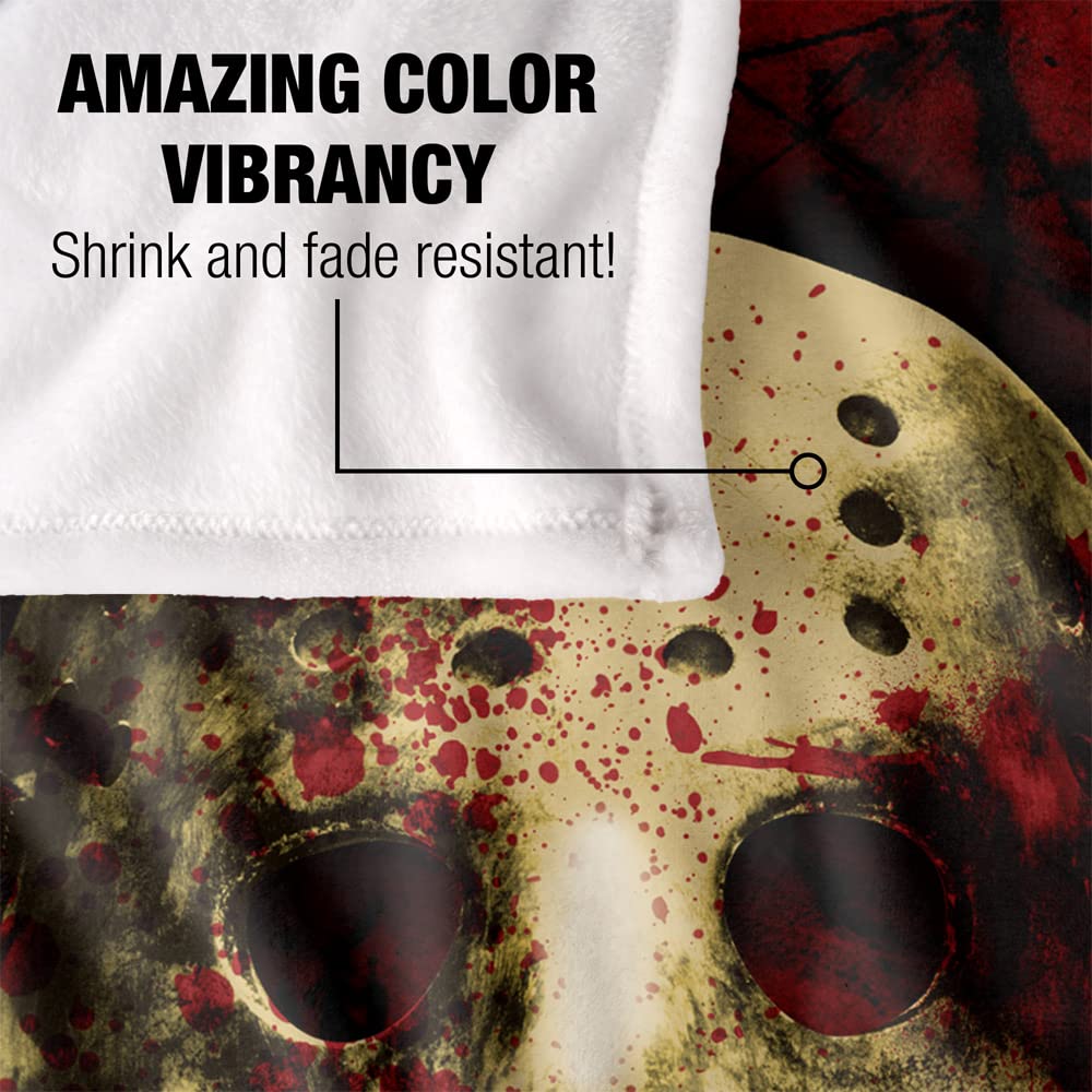 Friday The 13th Blanket, 36"x58", Bloody Mask, Silky Touch Super Soft Throw Blanket