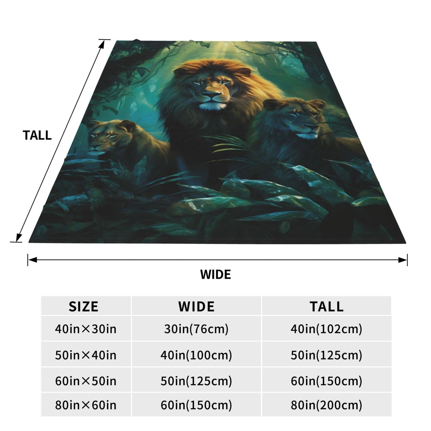 Turamurra Lion Throw Blanket Gifts for Girls Women Flannel Fleece Forest Lion Blanket Soft Warm Blankets for Bed Sofa Home Decor 50"x60"