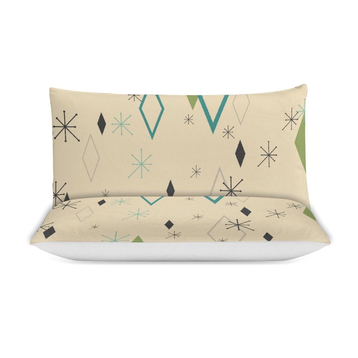 Focusbrite Modern Mid Century Duvet Cover, Vintage Geometry Bedding Sets Soft Comforter Cover，Aesthetic Abstract Art Bedding 3 Piece (1 Duvet Cover 86"x70" + 2 Pillow Sham 20"x30")