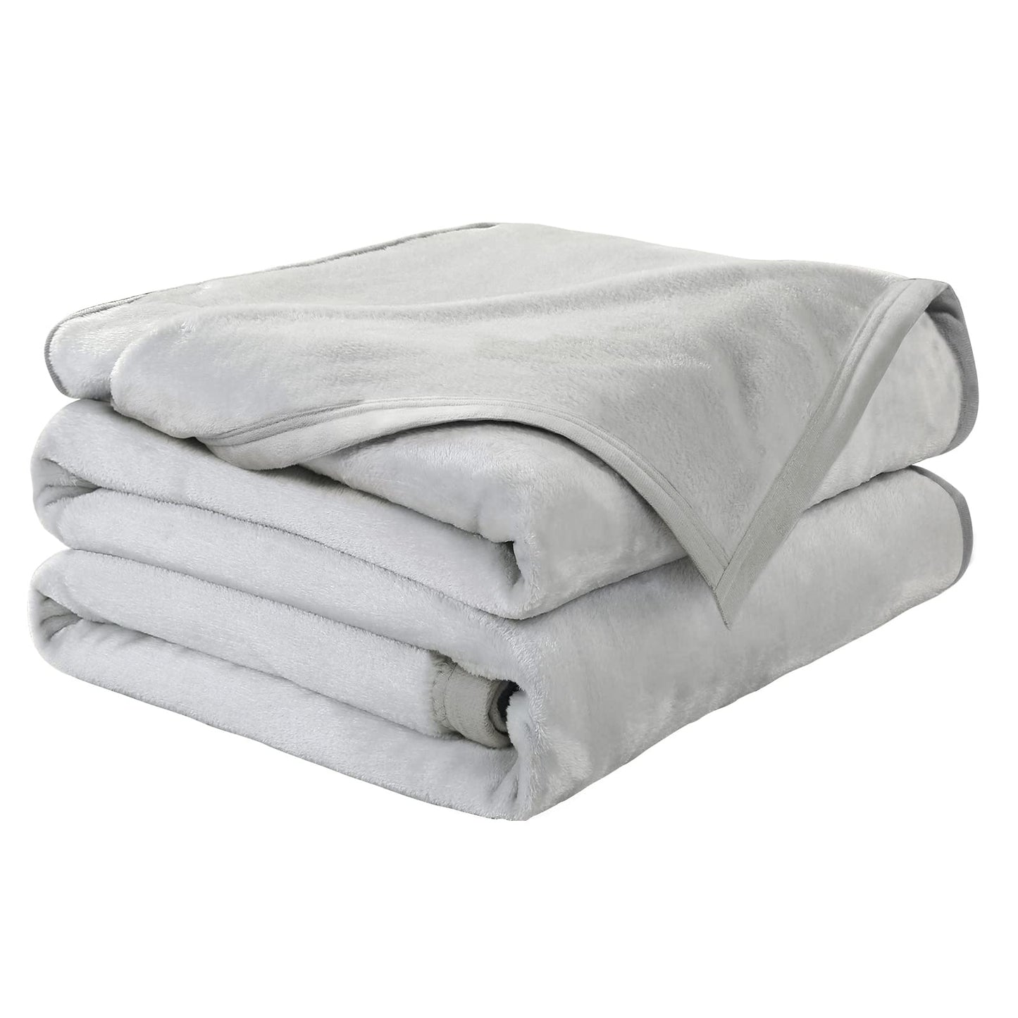 EASELAND Soft King Size Blanket All Season Warm Microplush Lightweight Thermal Fleece Blankets for Couch Bed Sofa,90x108 Inches,Silver Gray
