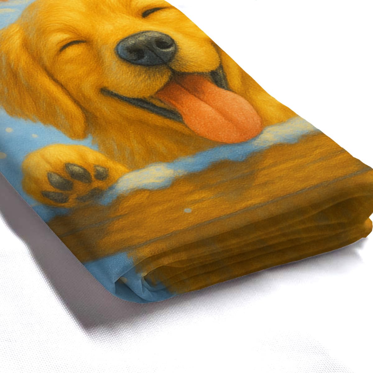 REZHOCH Shower Curtain Farm Funny Golden Retriever Durable Waterproof Fabric Bathtub Sets Cute Animals Winter Home Bathroom Decor Decoration Hello Sweet Cheeks 72x72inch with 12 Hooks