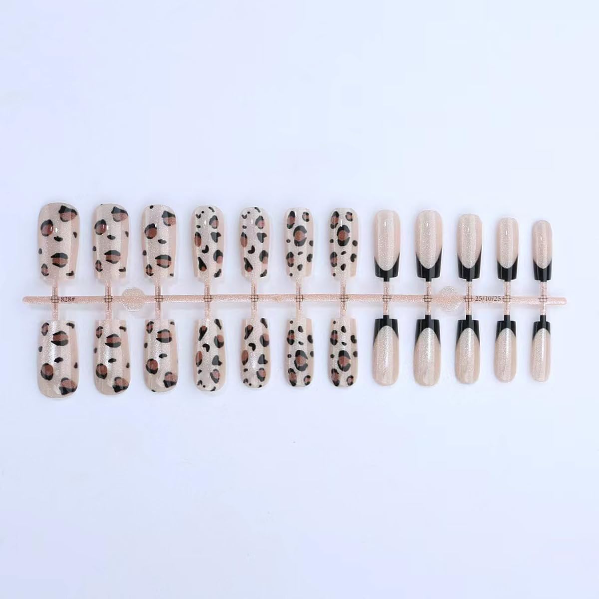 Y2k Press on Nails Medium Almond Nails Press on with 5D Spried, Star & Silver Charm Design Glossy Punk Fake Nails Rhinestones Glue on Nail Reusable Y2k Nail for Women Manicure 24Pcs