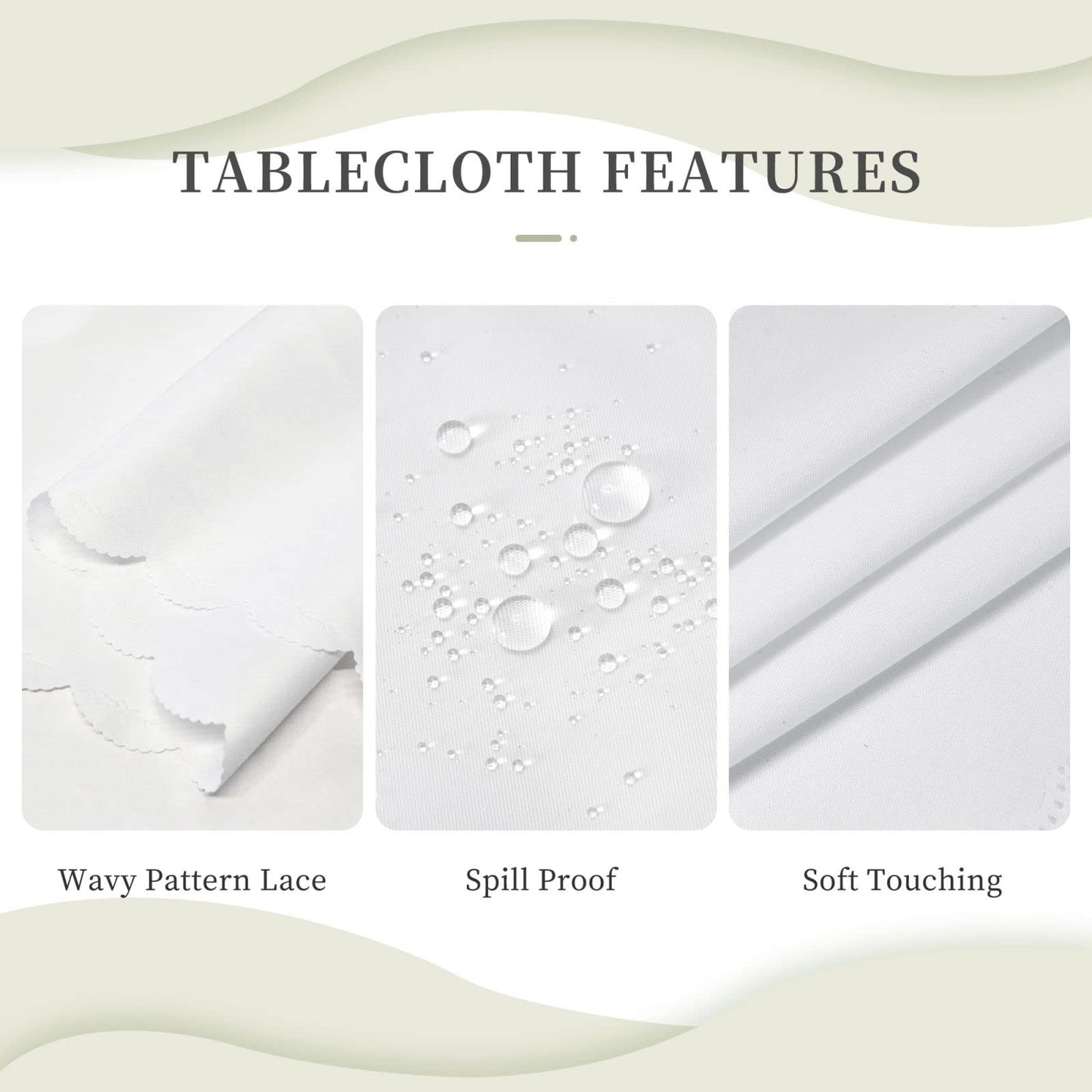 GOUROISE Floral Black Rectangular Tablecloth, Purple Flowers 54x72 Inch Wavy Lace Border Polyester Table Cloth for Dining, Kitchen, Parties