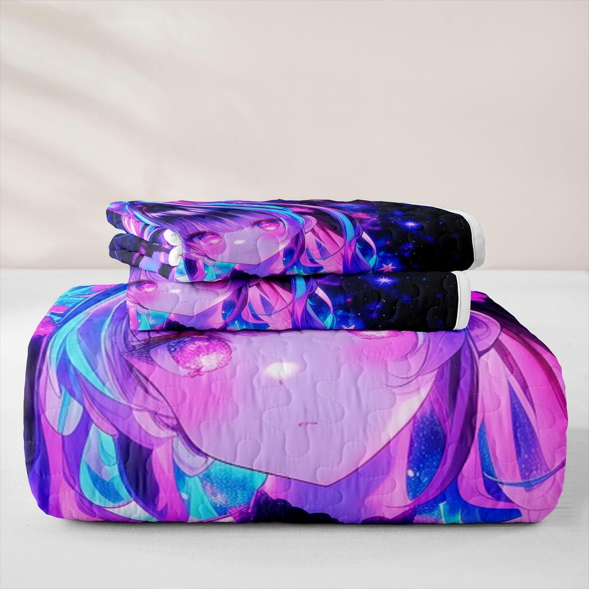 Erosebridal Japanese Anime Quilt Twin Size - Japanese Girl Bedspread Anime Gifts Bed Coverlet with 1 Pillowcase
