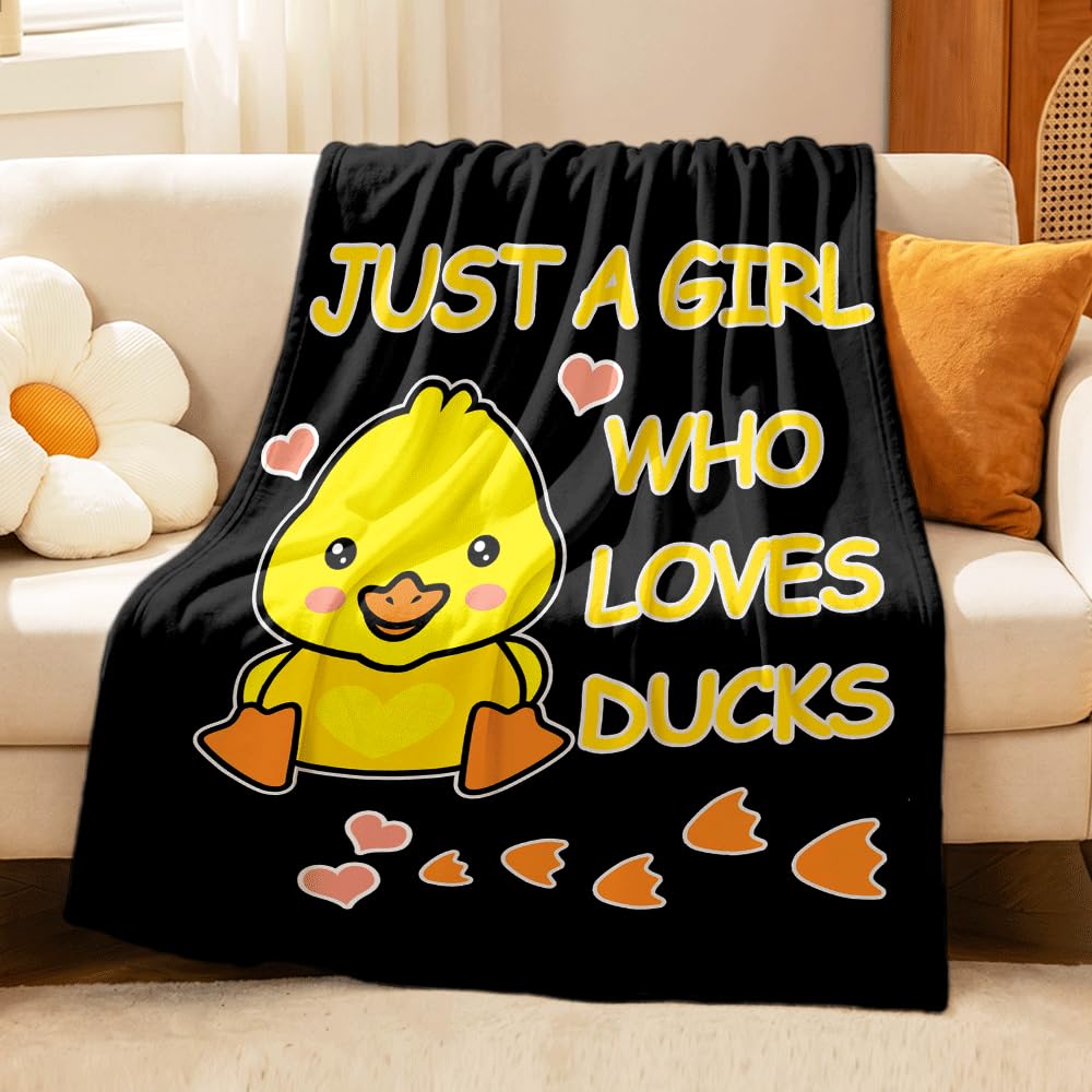 Darani Just A Girl Who Loves Ducks Lightweight Super Soft Cozy Throw Blanket Warm and Lightweight Soft Flannel Blankets 50x40 Small for Kid Bed Blanket